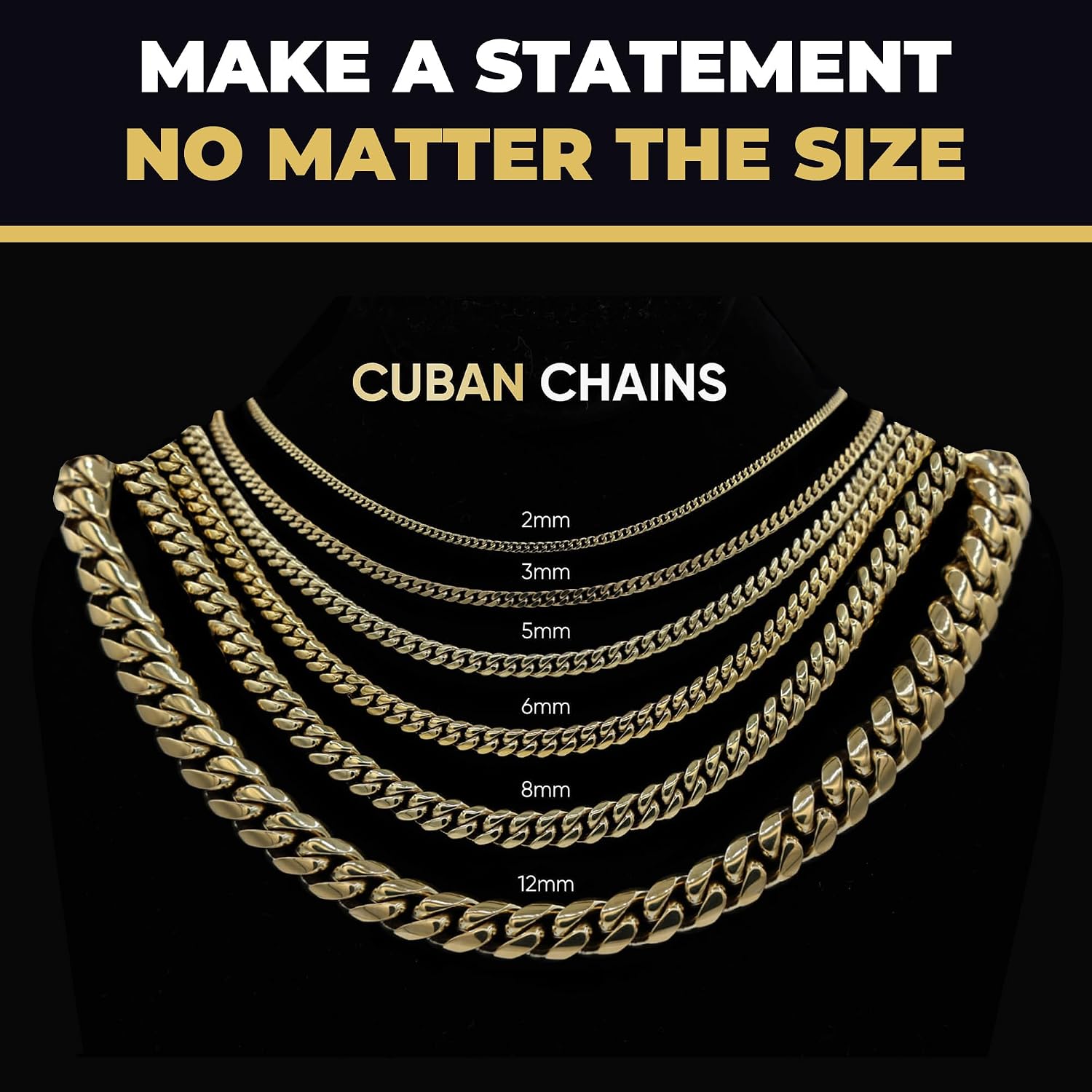 Detalle 2 de GLD Micro Cuban Link Chain (Gold-Plated) with Snatch-Proof Clasp + Travel Pouch