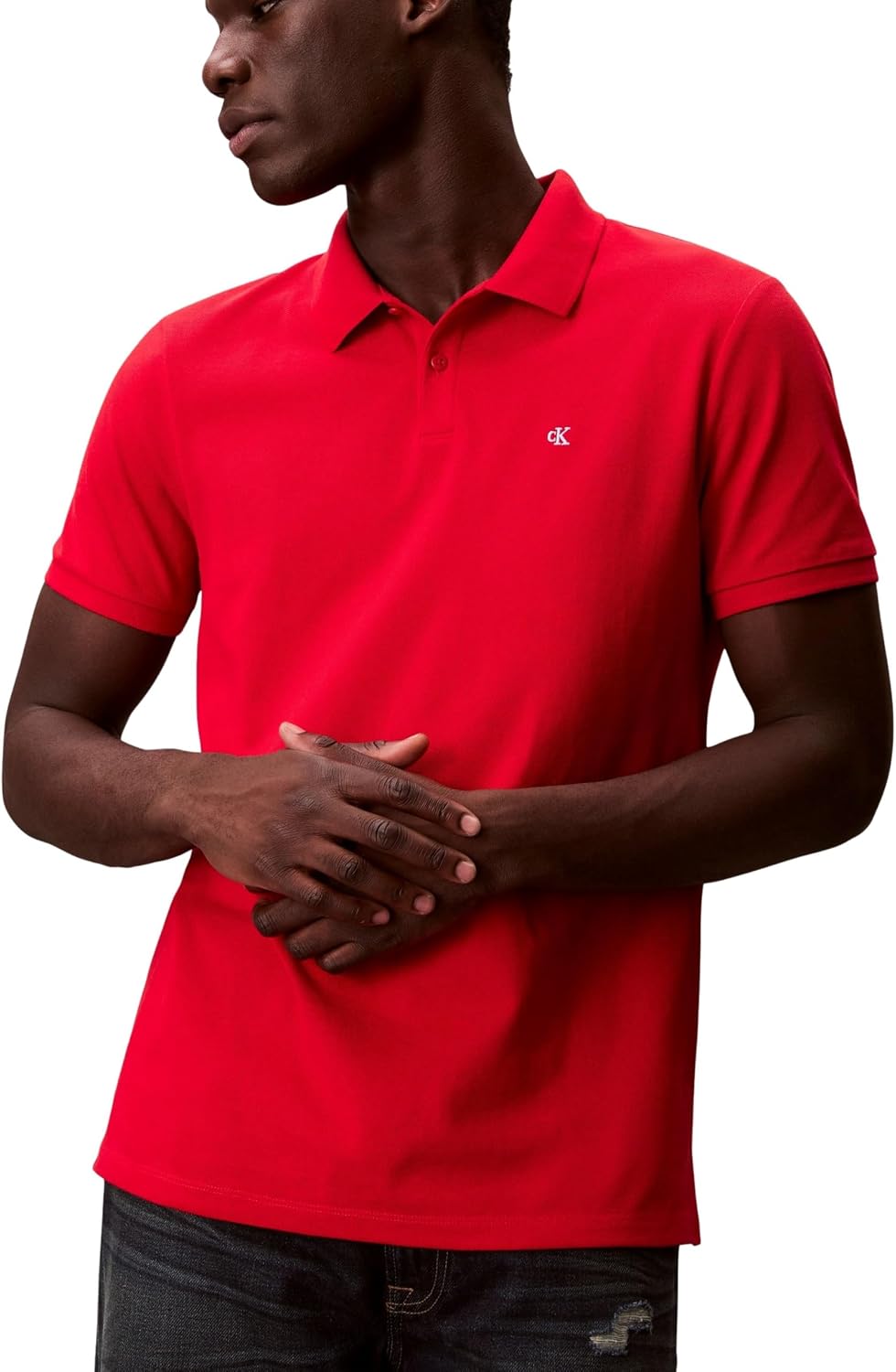 Thumbnail 6 de Calvin Klein Polo SS Monogram de piqué LV040EM269 para hombre, Chase Blue (talla M)