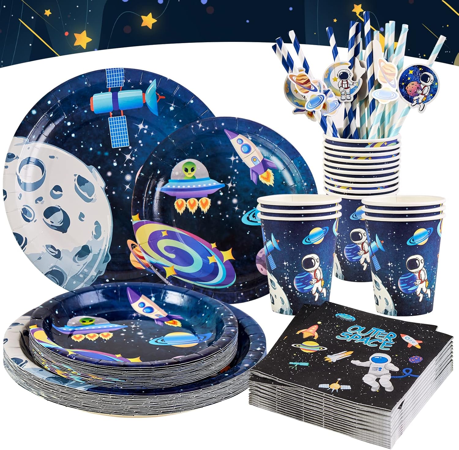 Detalle de SUNBEAUTY Unabhängigkeitstag Party Dekoration Set – 4. Juli USA Deko mit Flaggen, Luftballons, Papierfächern, Girlande und Tattoo-Aufklebern