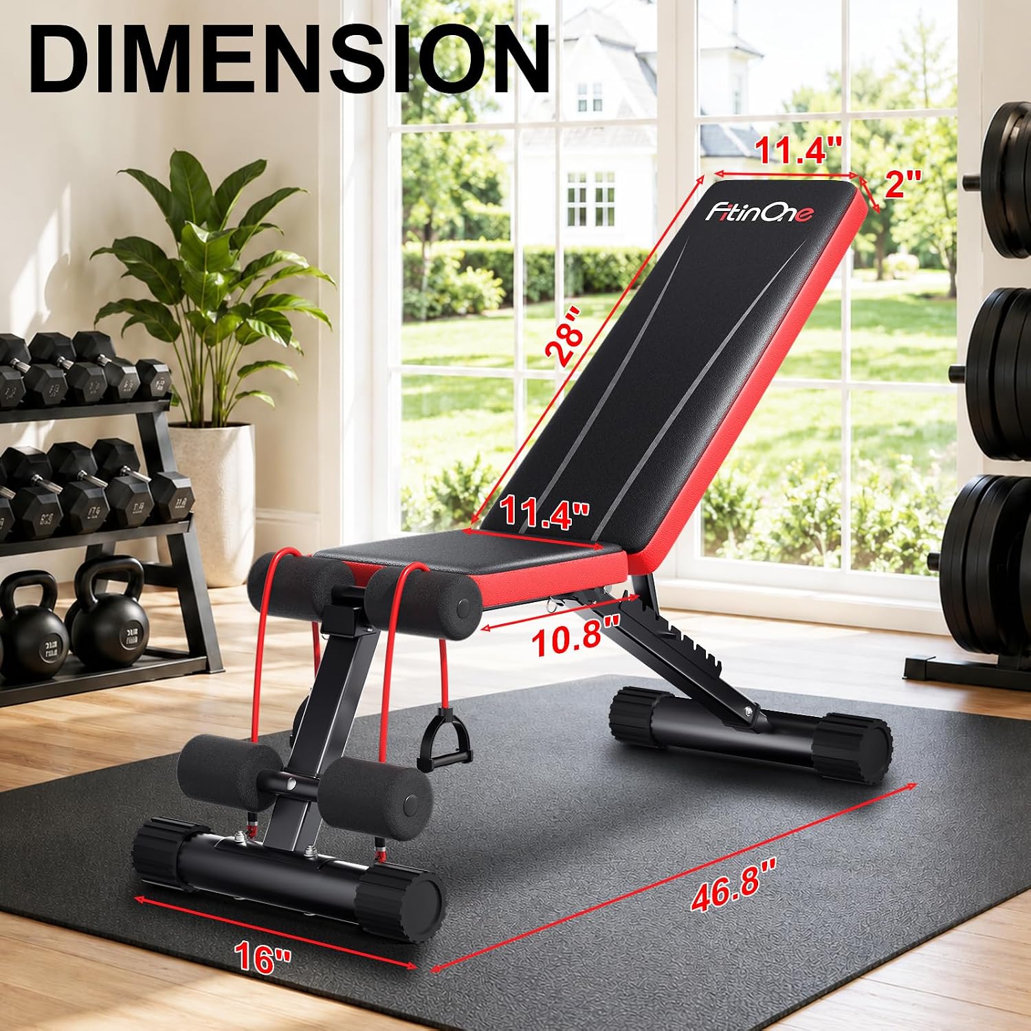 Detalle de FitinOne Adjustable Weight Bench 660 lbs Capacity