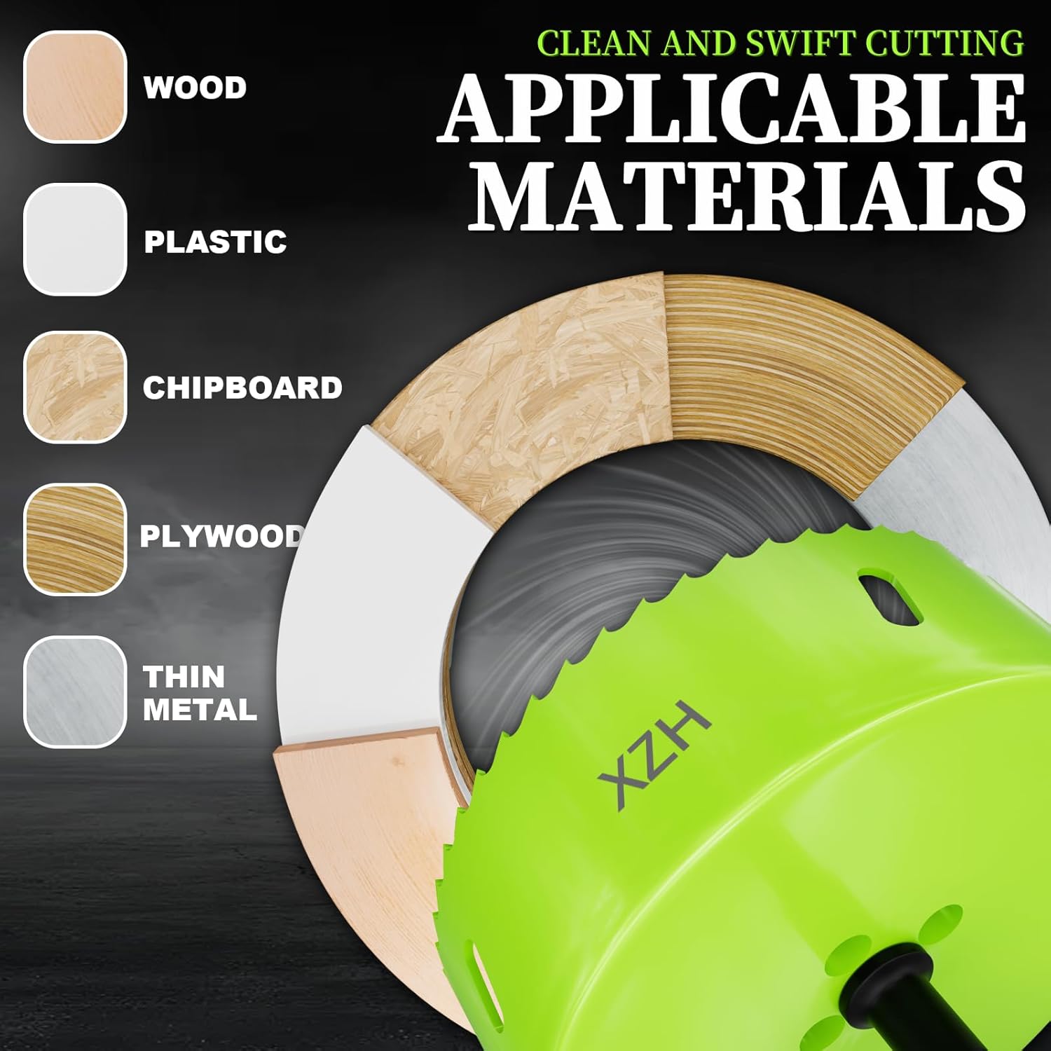 Thumbnail 4 de XZH 60mm Bi-Metal Hole Saw Kit with Arbor & Pilot Bit (for downlights, DIY and light metal work)