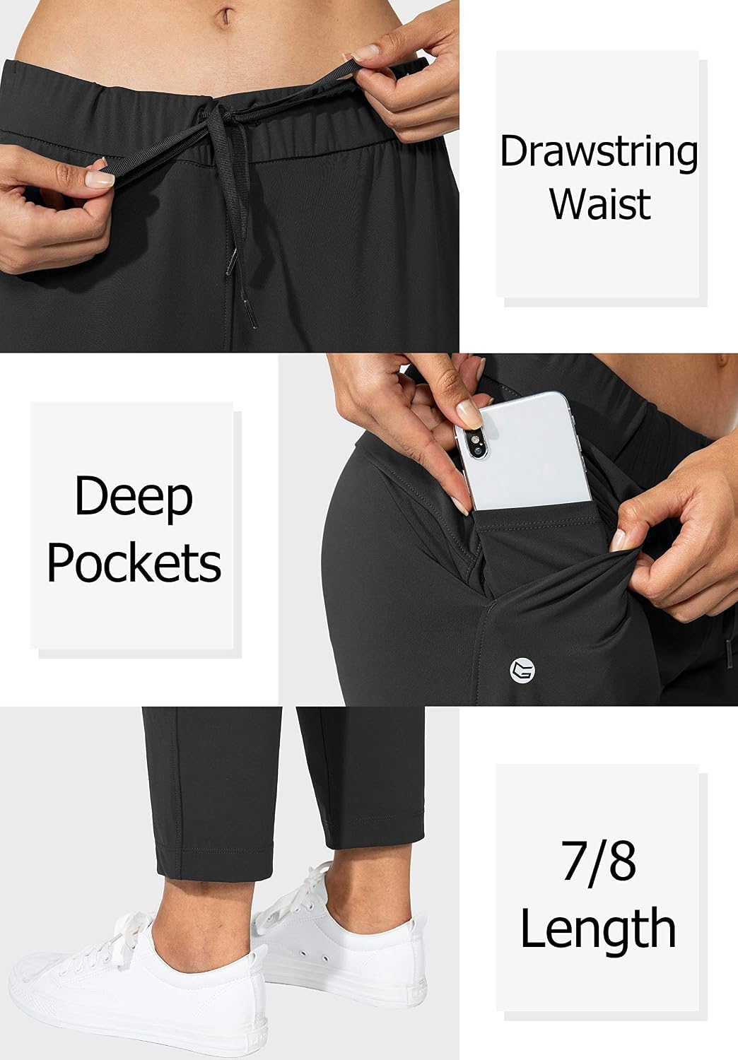 Detalle de G Gradual Women's 7/8 Stretch Ankle Sweatpants with Deep Pockets
