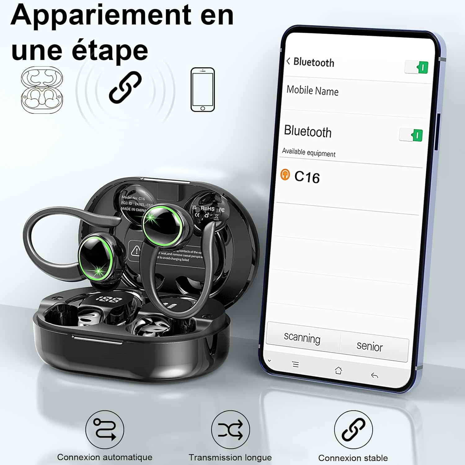 Thumbnail 3 de 2026 Bluetooth Kopfhörer Sport – Kabellose In-Ear mit ENC, 50 Std Akku und IP7