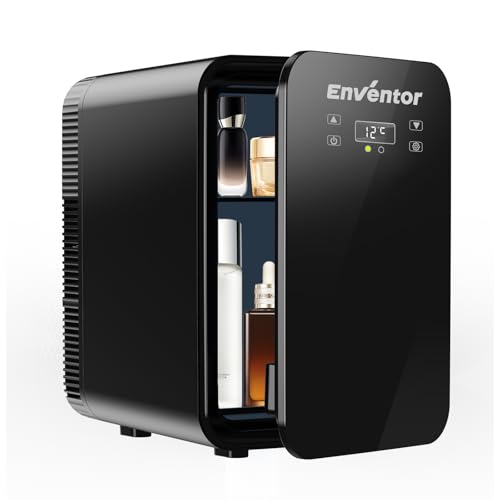 Enventor Mini Frigo 10L, Double Système de Refroidissement, Noir
