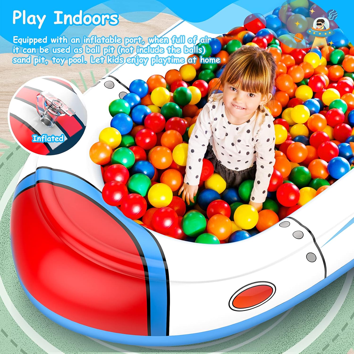 Thumbnail 5 de Kiddie Pool for Toddlers 3-in-1 Splash Pad (68 in) — Inflatable Sprinkler Water Play Mat for Kids Ages 4–8