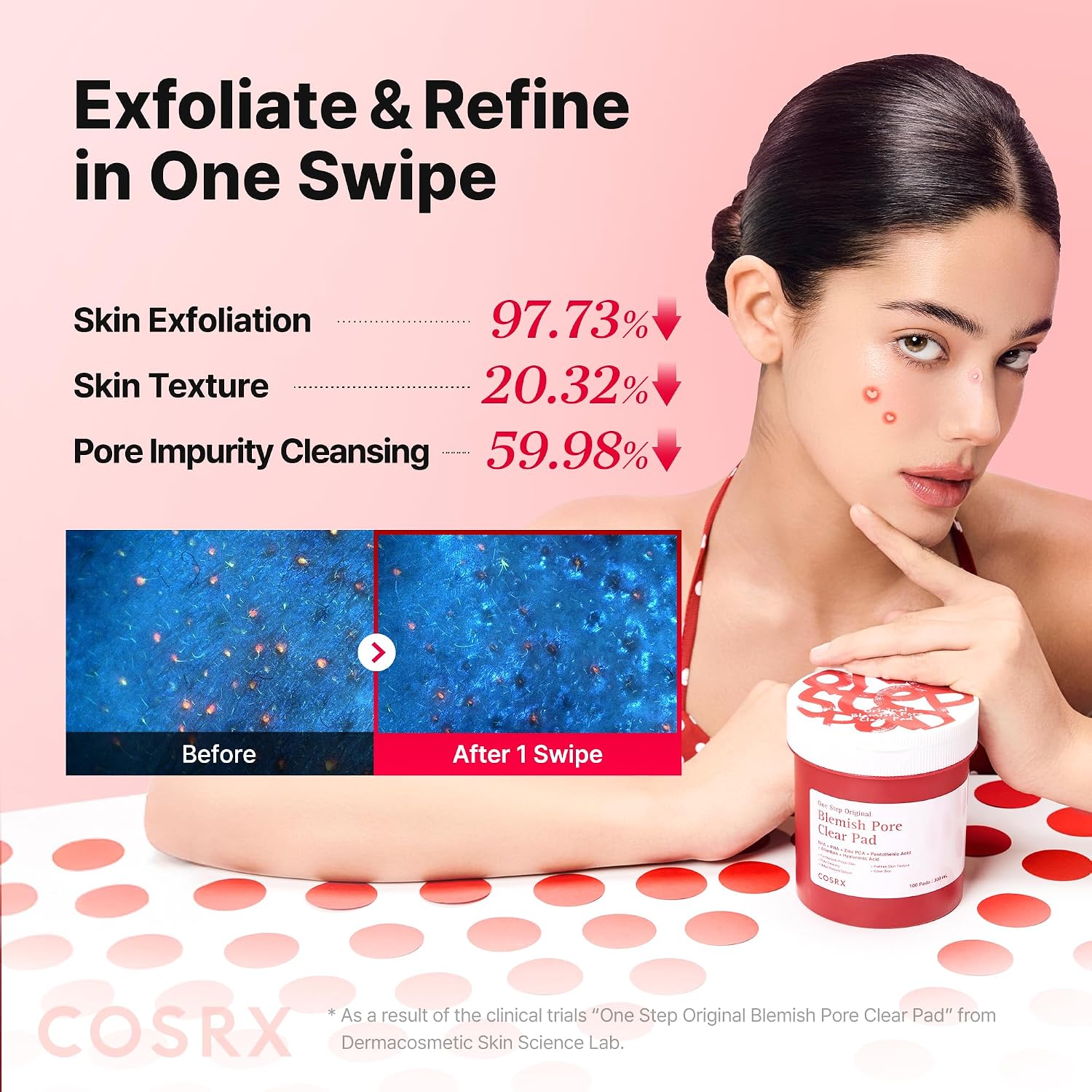 Thumbnail 4 de COSRX One Step Original Blemish Pore Clear Pad – 100 Dual-Sided Exfoliating Pads