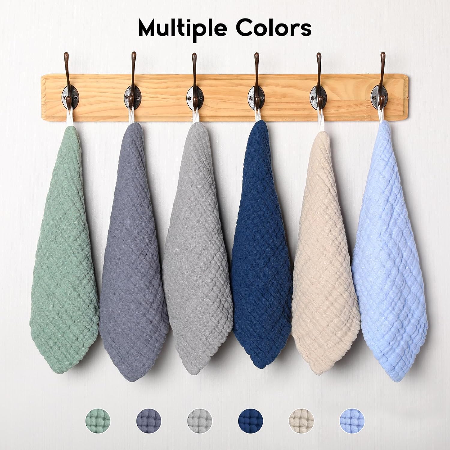 Thumbnail 6 de Unnivoll 6-Pack Muslin Baby Washcloths, 12" x 12", 100% Cotton