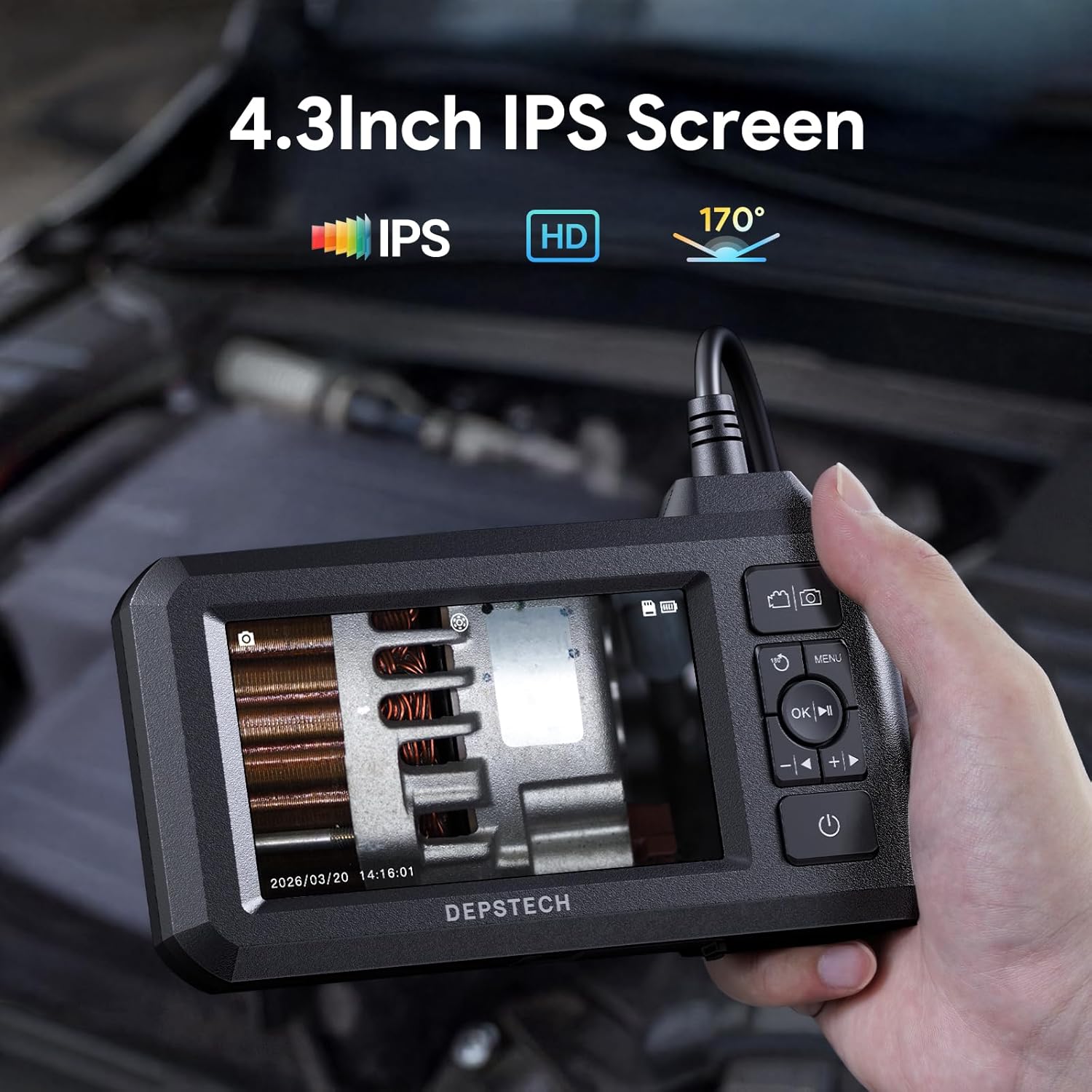 Thumbnail 3 de DEPSTECH Dual Lens Endoscope 1080P 4.3"