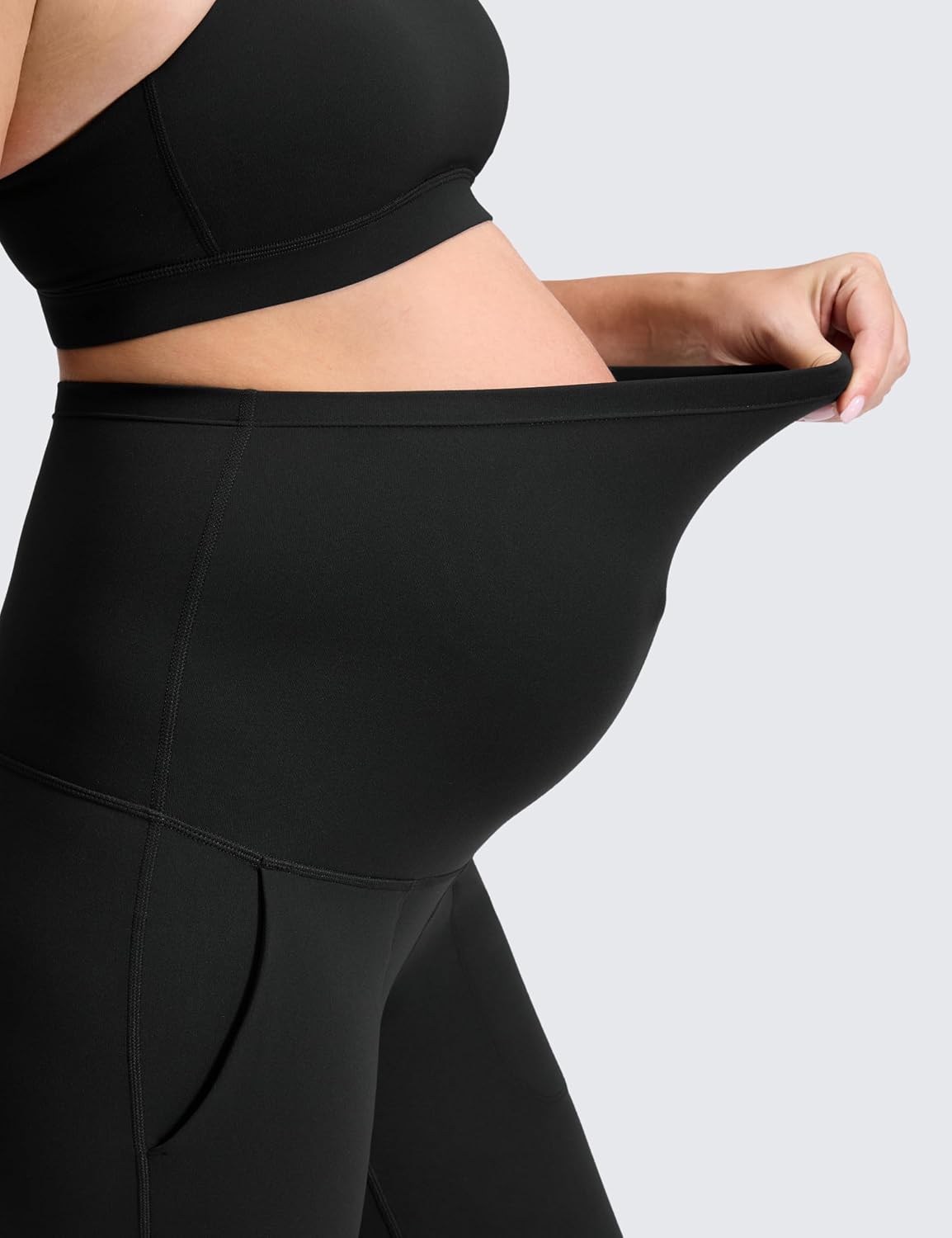 Detalle de CRZ YOGA Butterluxe Maternity Wide Leg Pants (31.5") – Over The Belly, High-W waist with Pockets