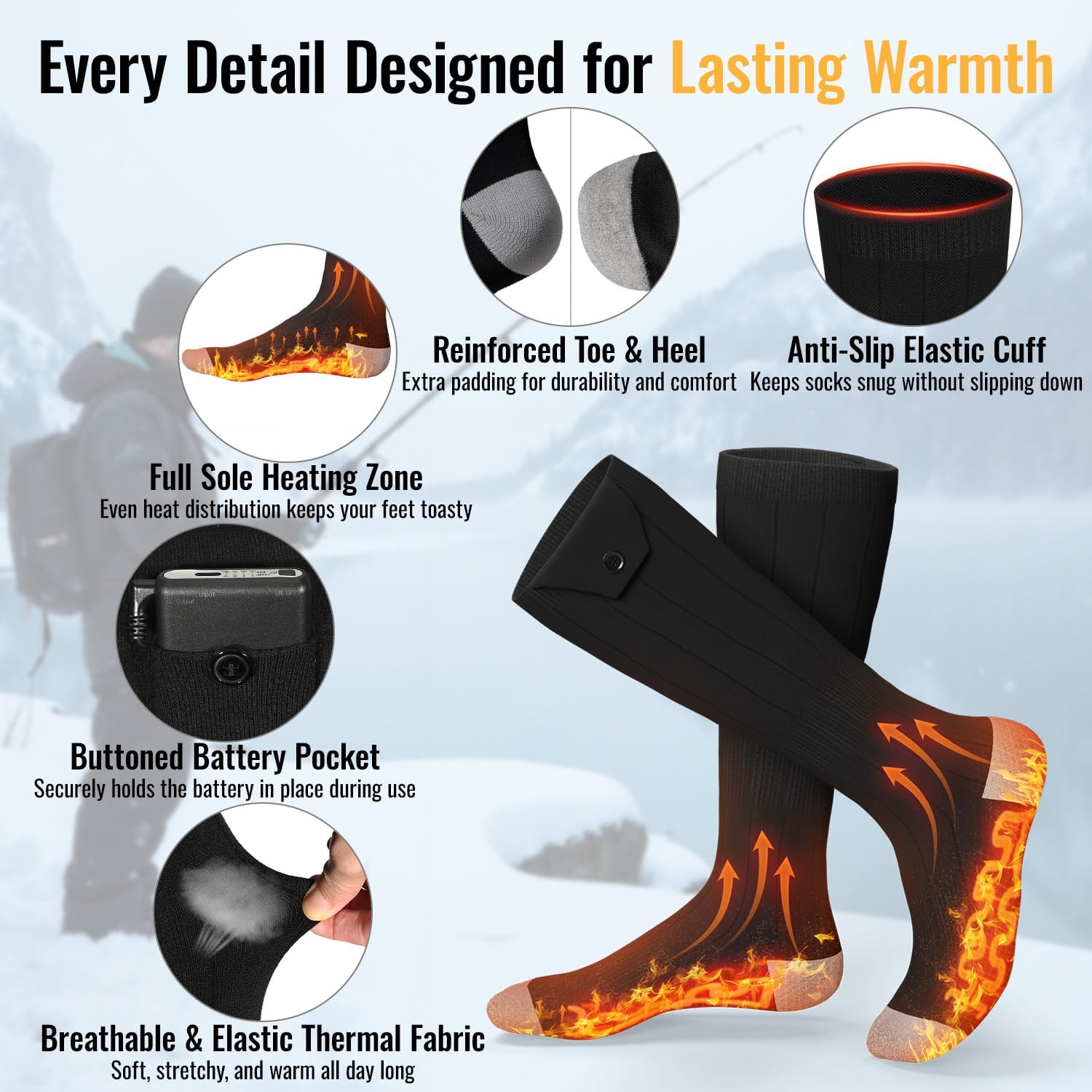 Thumbnail 3 de 6000mAh Heated Socks with APP control