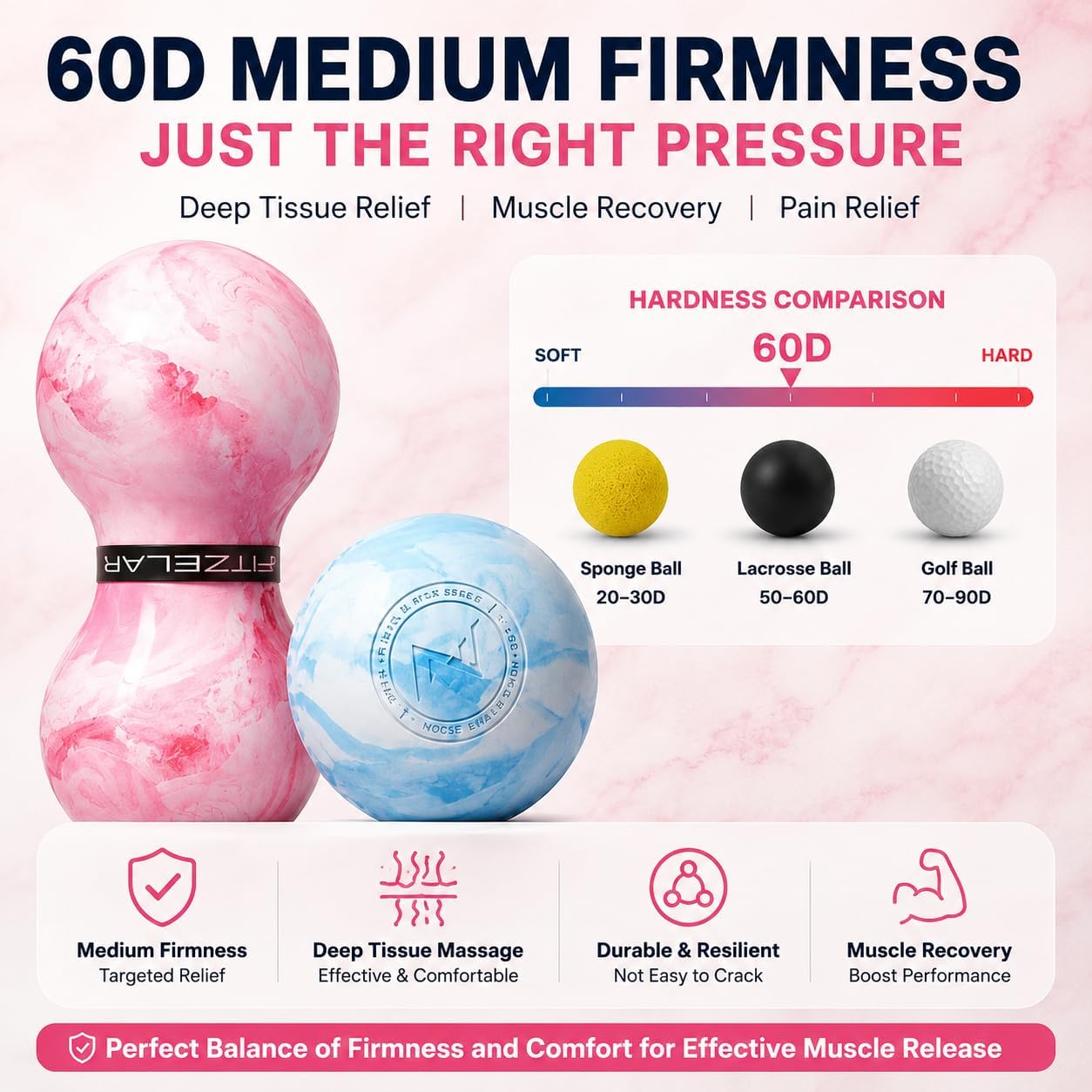 Thumbnail 2 de FITZELAR 2PCS Massage Lacrosse Balls for Myofascial Release (SGS Certified)