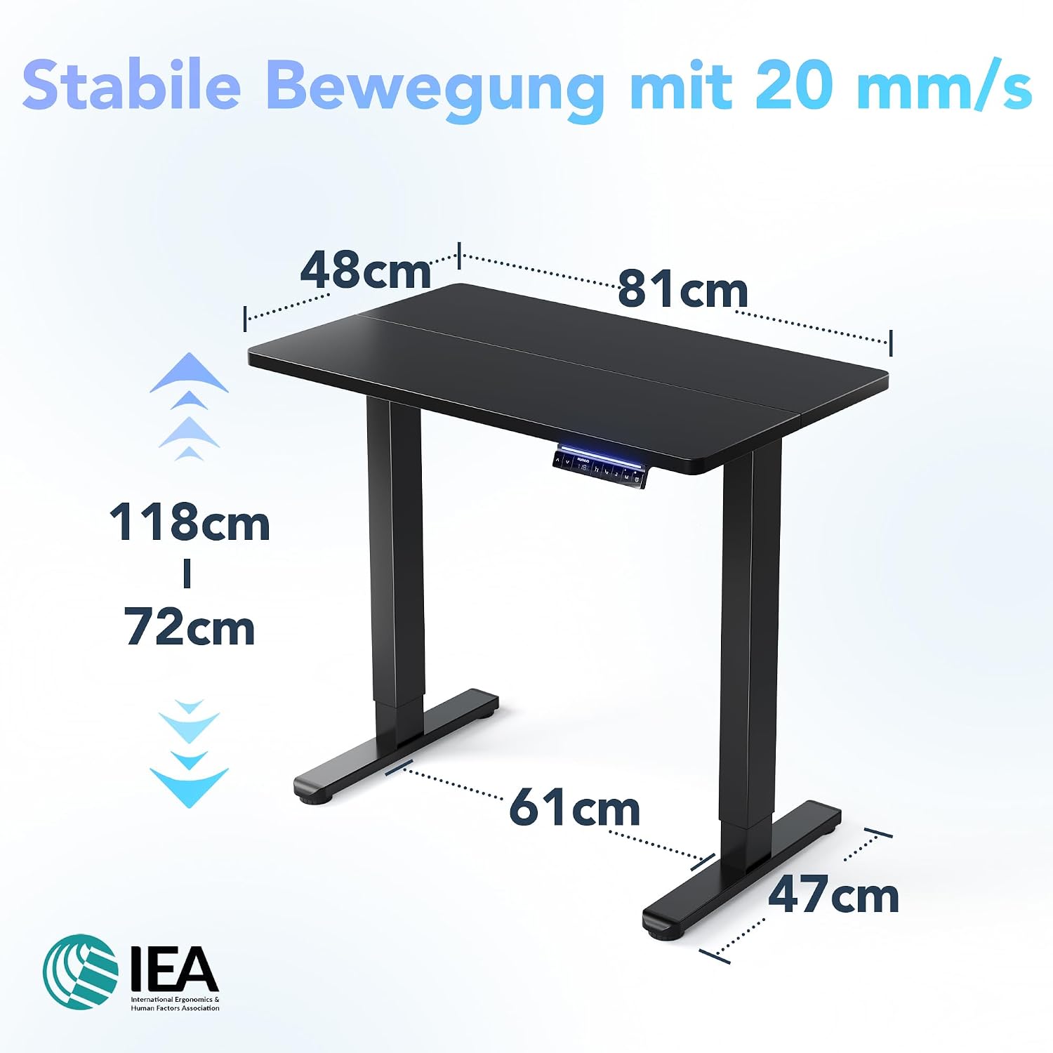Thumbnail 1 de HUANUO KI-gesteuerter Elektrischer Stehschreibtisch 80 x 48 cm – Smart, sprachgesteuert und ergonomisch