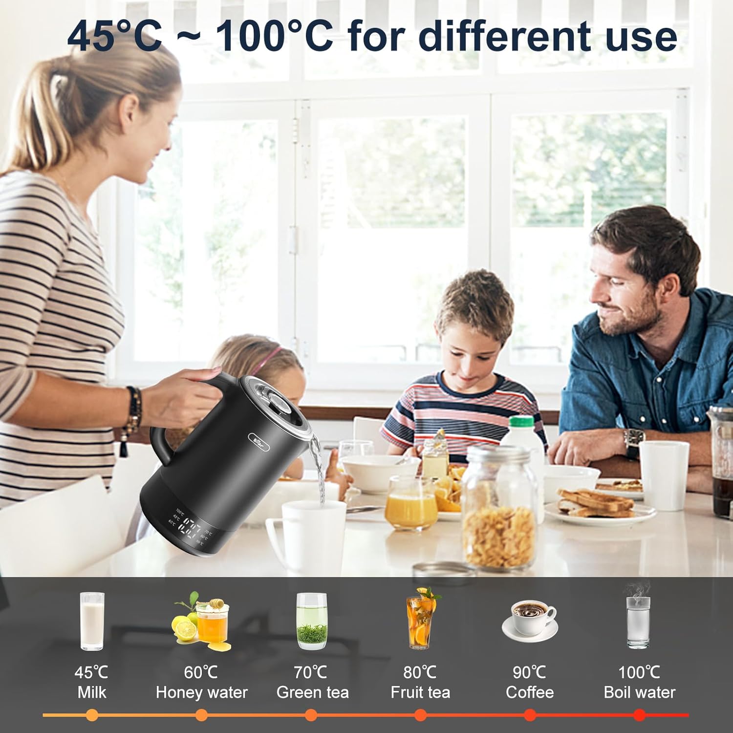 Detalle 2 de Bear 1.7L Electric Kettle 6‑temp settings 🔌