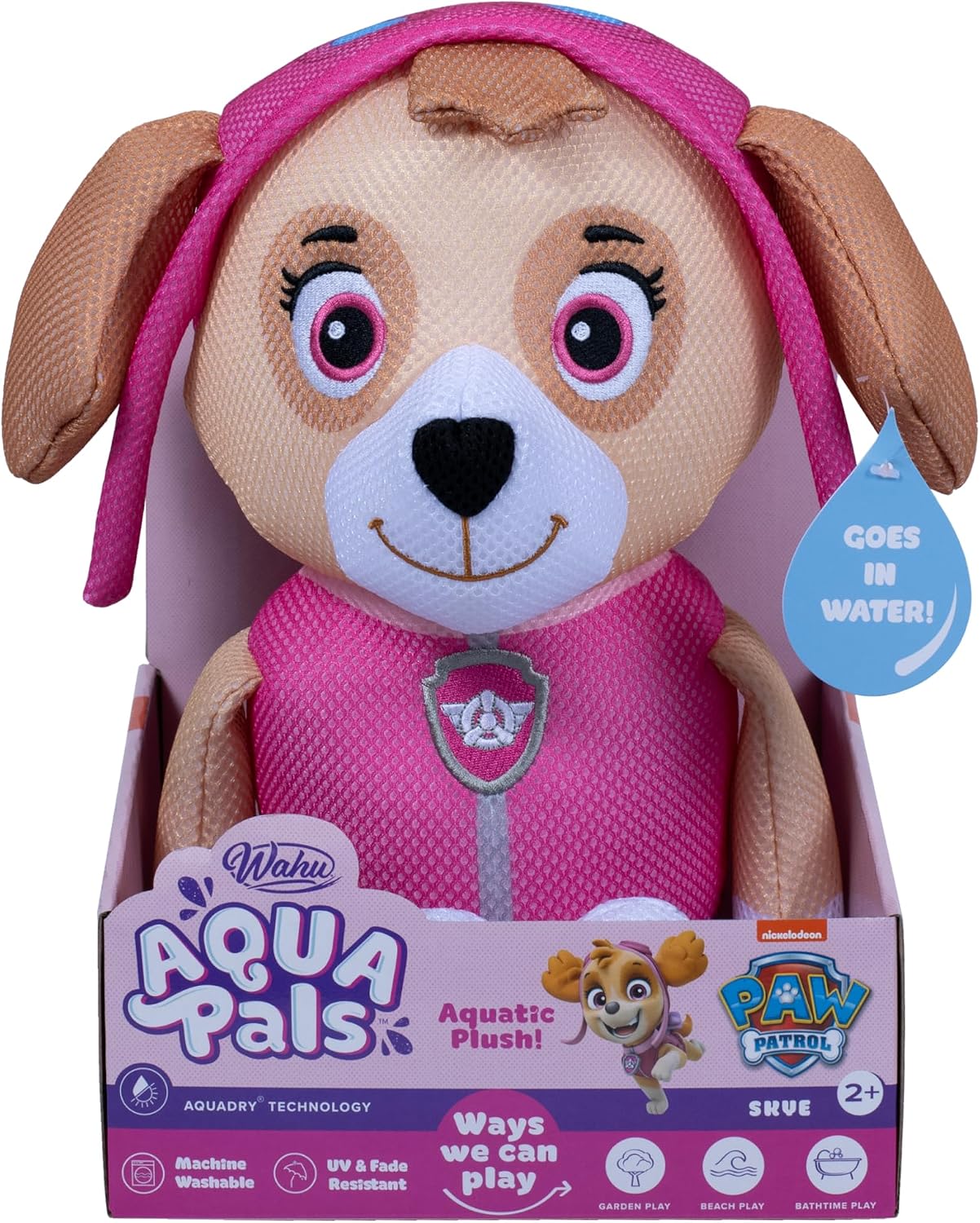 Detalle de Wahu Aqua Pals: Paw Patrol - Skye Waterproof Kids Plush Toy