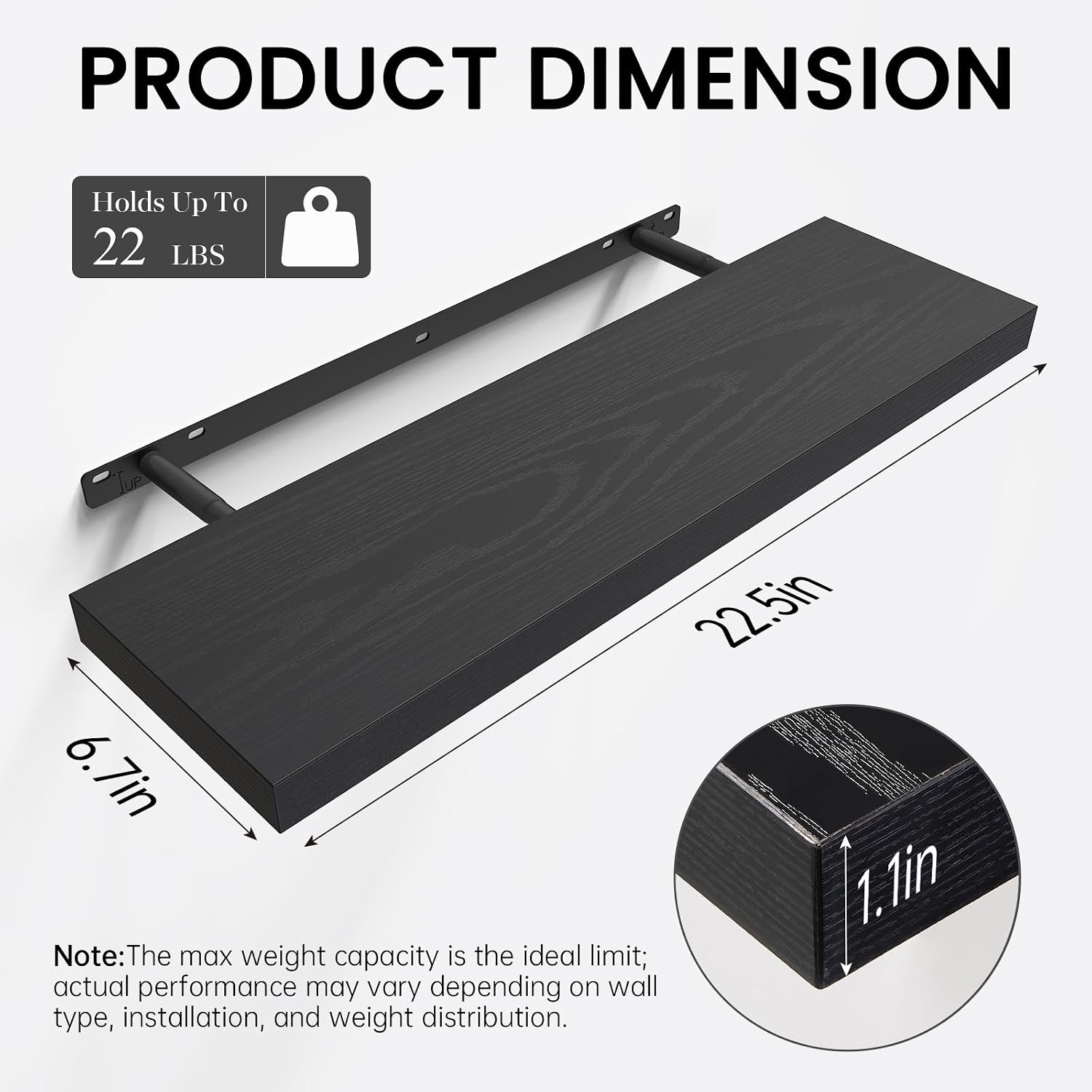 Thumbnail 5 de BAYKA Floating Shelves 22.5-Inch