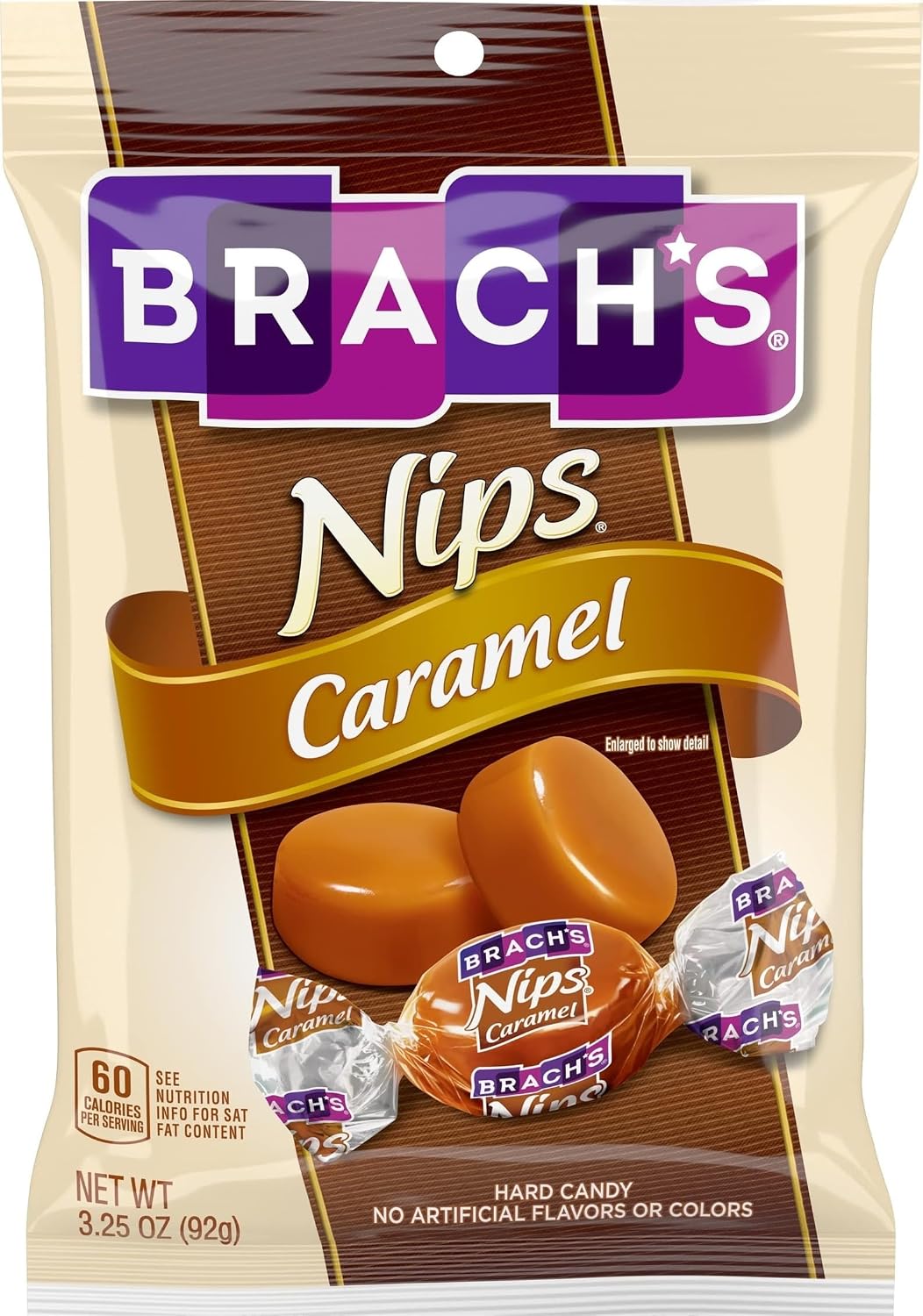 Detalle de Brach's Nips 12036402 Caramel Hard Candy, Individually Wrapped, 12-Pack