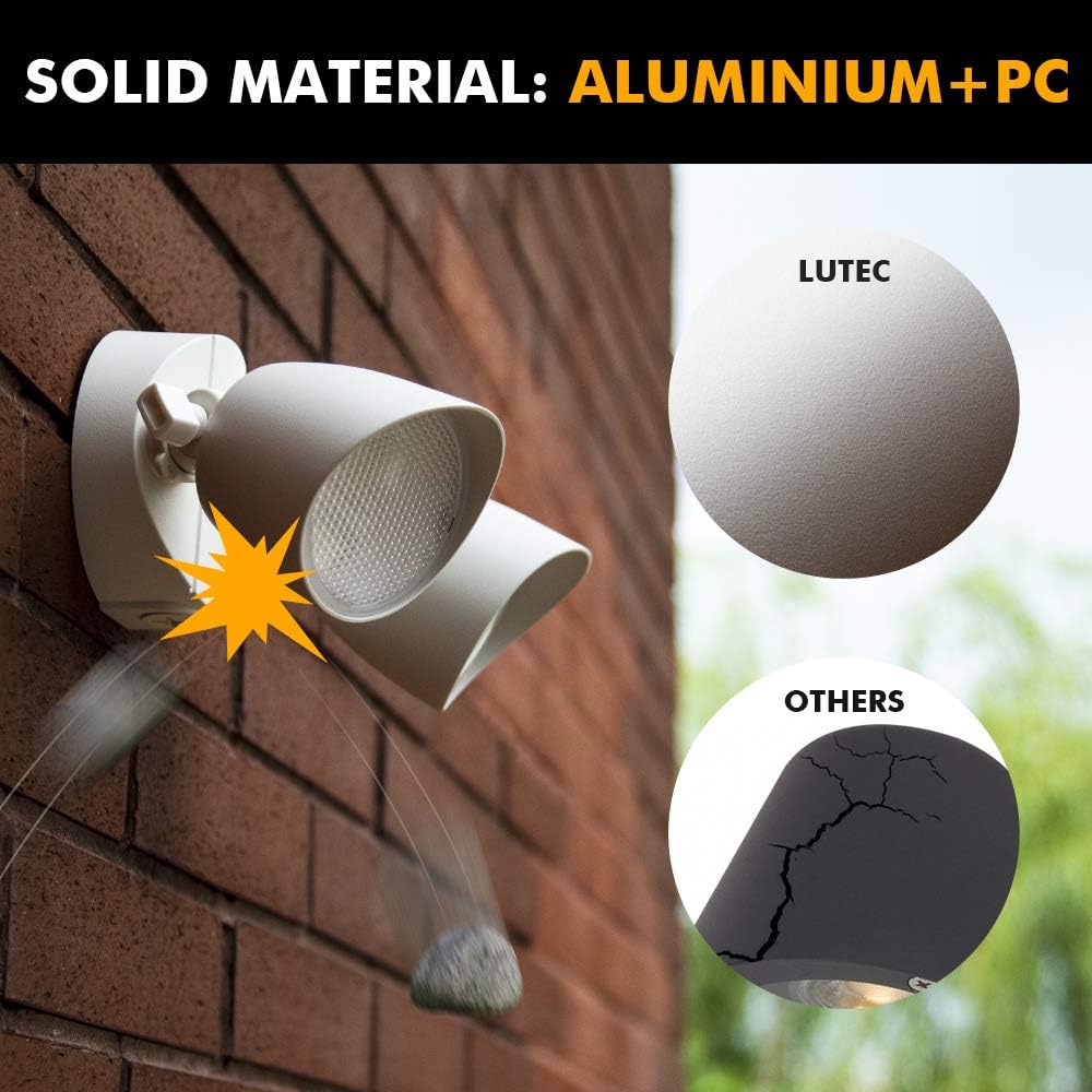 Detalle de LUTEC 6222W Dual-Head LED Floodlight, 3,500 Lumens, 5000K Outdoor