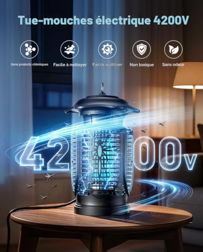 Detalle de Lampe Anti Moustique AeroCool 20W – sécurité et efficacité pour l’intérieur et l’extérieur