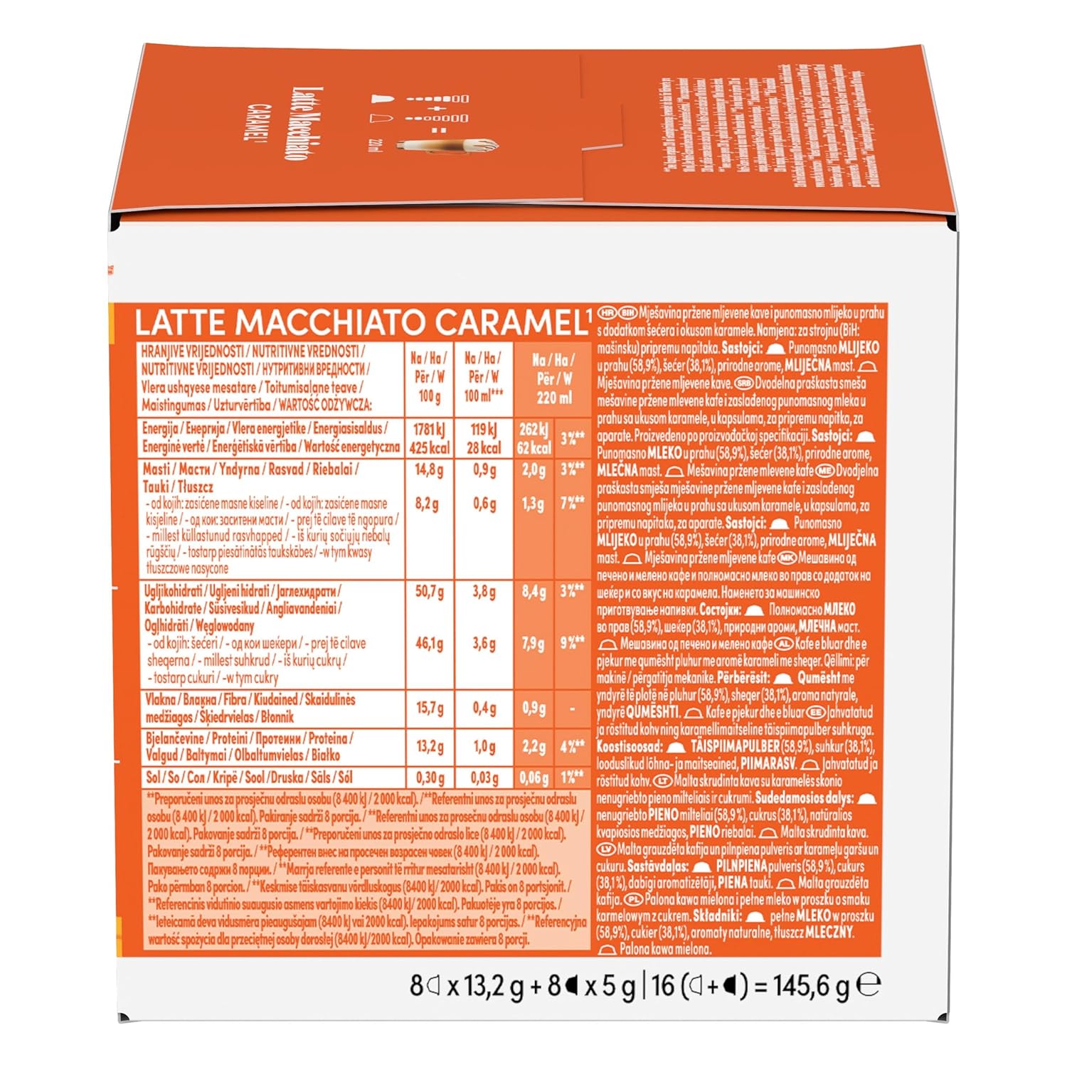 Detalle de NESCAFÉ Dolce Gusto Latte Macchiato Caramel – 6er Pack (6 x 16 Kapseln)