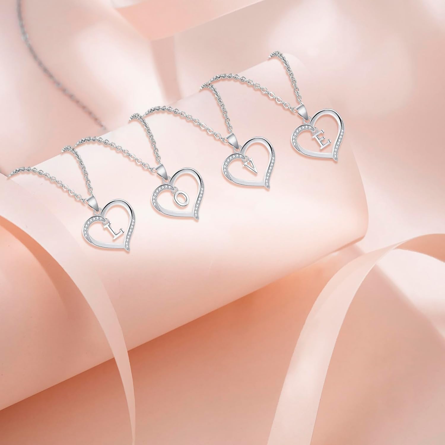 Thumbnail 2 de Cosie Lily Muttertagsgeschenke Halskette Damen 925er Silber Herz Anhänger mit Initialen