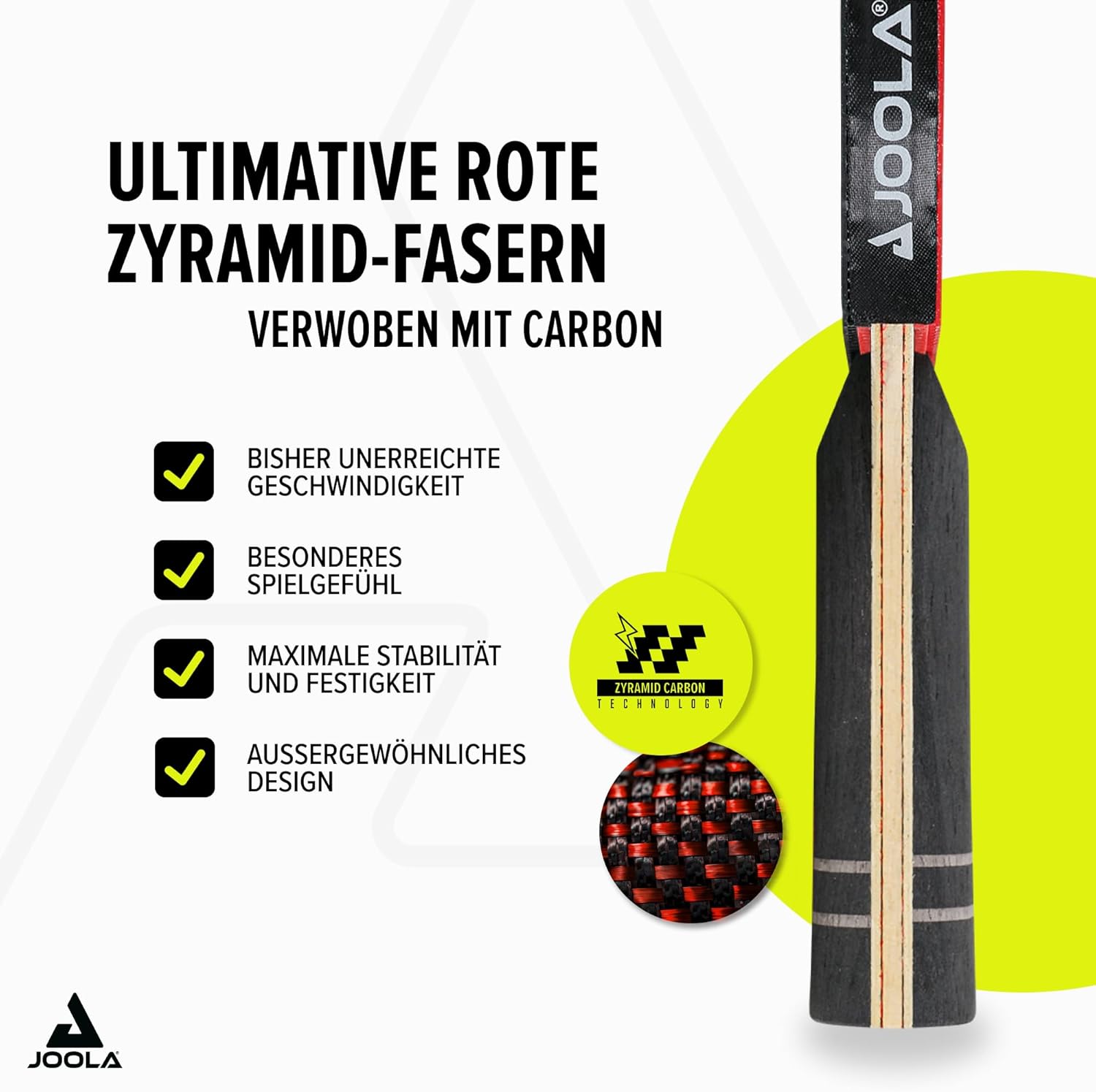 Thumbnail 1 de JOOLA Infinity Z Carbon – ITTF genehmigter Profi-Tischtennissläger (Infinity Carbon, Hugo Calderano)