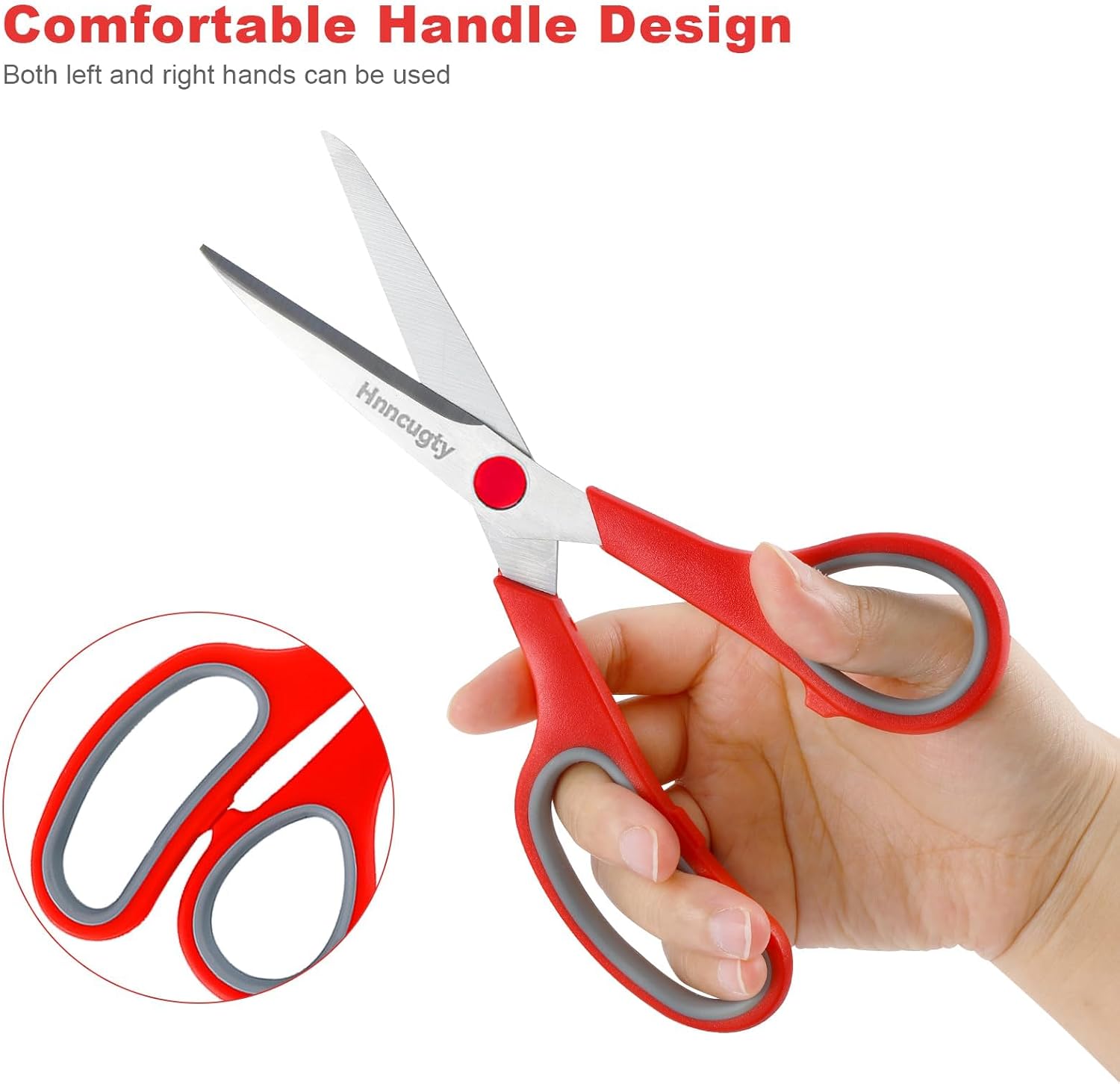 Detalle de Hnncugty FBA661 8-Inch Multipurpose Scissors, 6-Pack, Ambidextrous