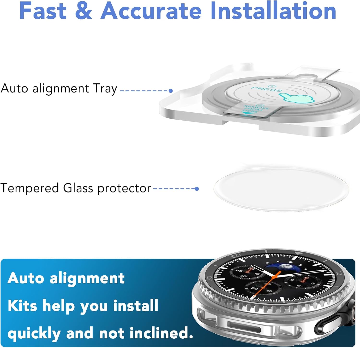 Detalle de SPGUARD 2 Pack Screen Protector for Samsung Galaxy Watch 8 Classic 46mm
