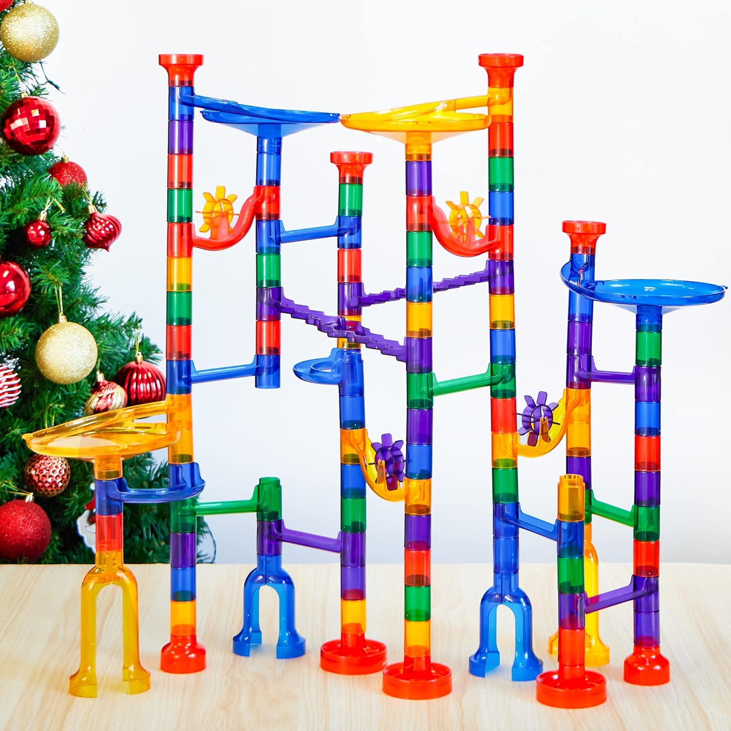 Thumbnail 6 de JOYIN 150-Piece Marble Run Premium Set with Transparent Tracks and Glass Marbles