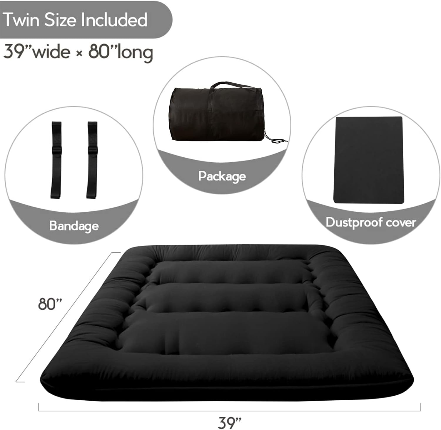 Detalle 2 de MAXYOYO Japanese Futon Mattress 4"