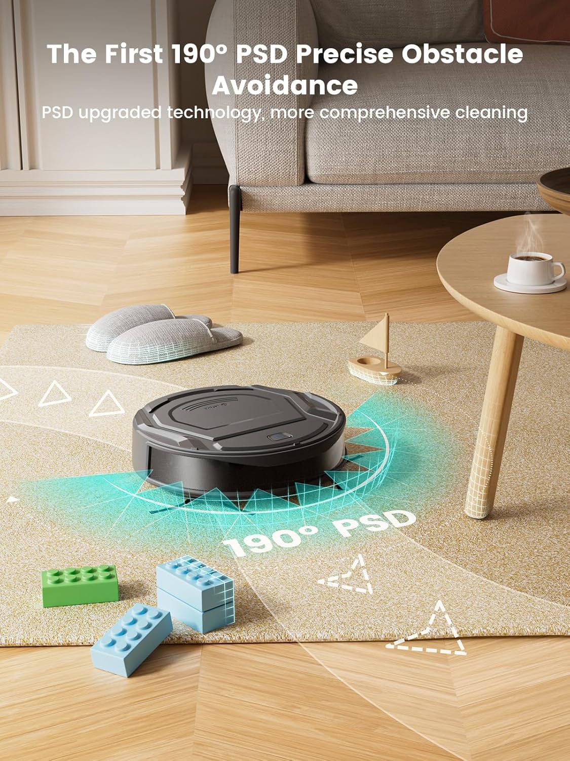 Detalle de Lefant M210 Pro Robot Vacuum: Slim, powerful 4000Pa suction for pet-friendly homes