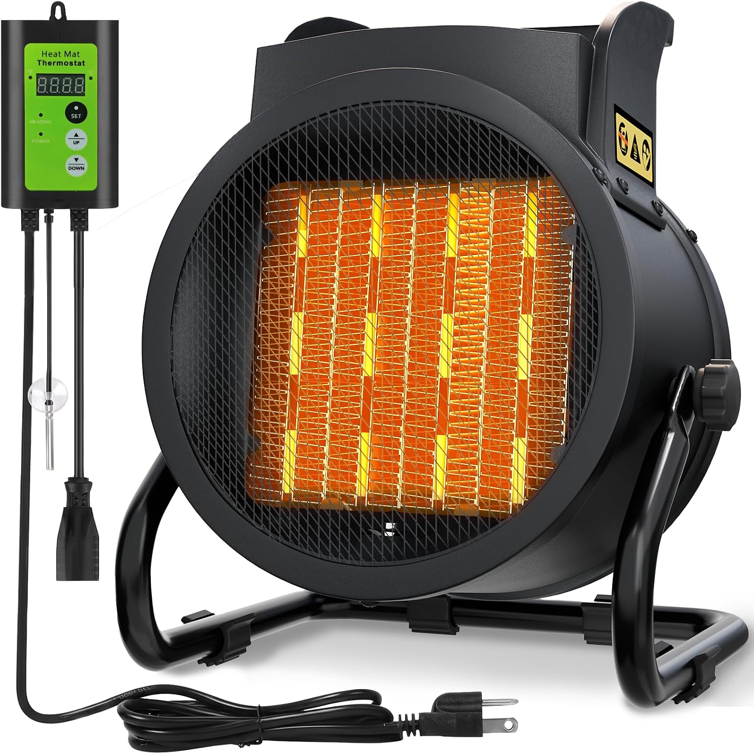 Detalle de ZIZIWIN GHH-BK Greenhouse Heater, 1500W with Digital Thermostat