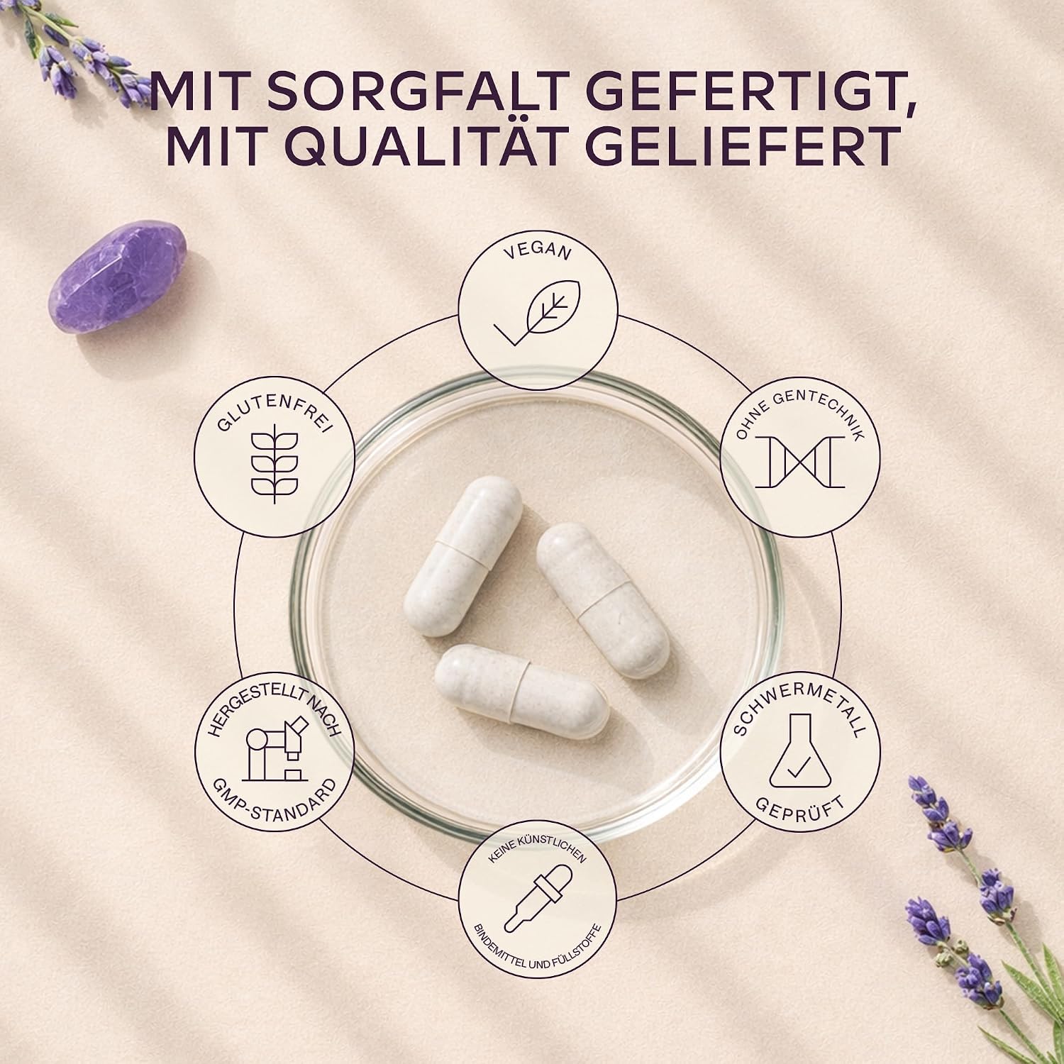 Detalle de Magnesiumcitrat Kapseln Hochdosiert 2400 mg – AAVALABS, vegan, mit hoher Bioverfügbarkeit