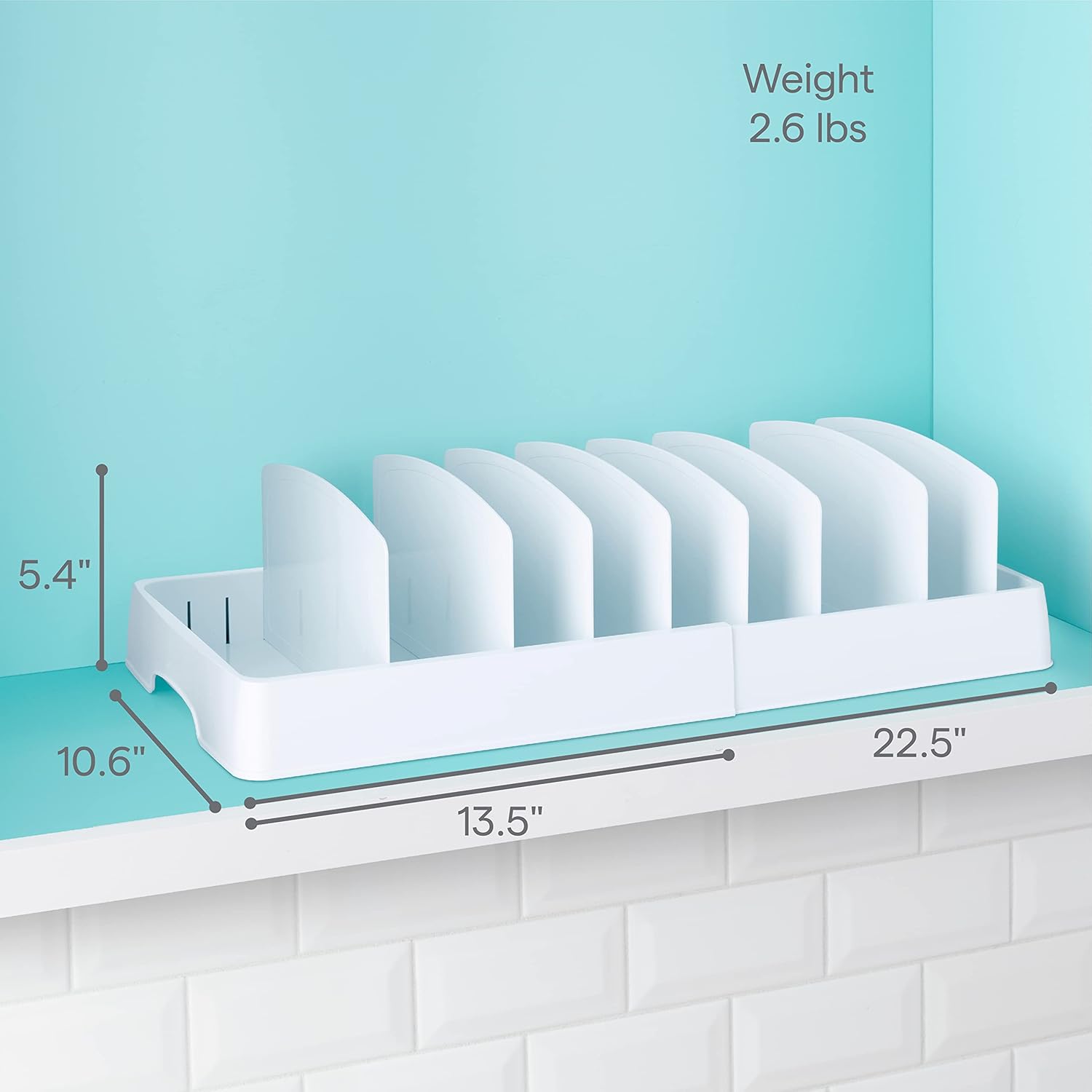 Detalle 2 de YouCopia StoraLid Food Container Lid Organizer, Expandable with Tall Dividers, White