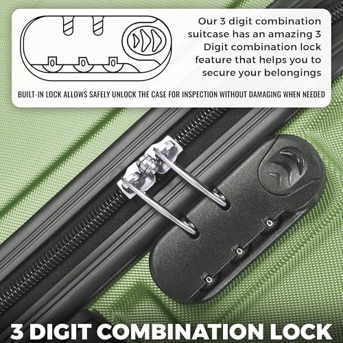 Detalle de FLYMAX 29" Large Suitcase 4 Wheel Lightweight Hard Shell Travel Case (100 Litre) with 3-Digit Lock and Telescopic Handle