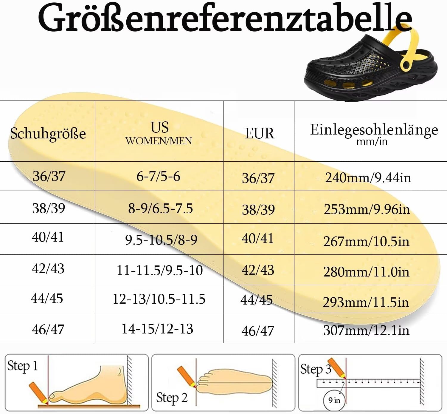 Thumbnail 5 de GULAKY Clogs & Pantoletten für Herren – Orthopädische EVA-Einlegesohle, atmungsaktiv, rutschfeste Sohle