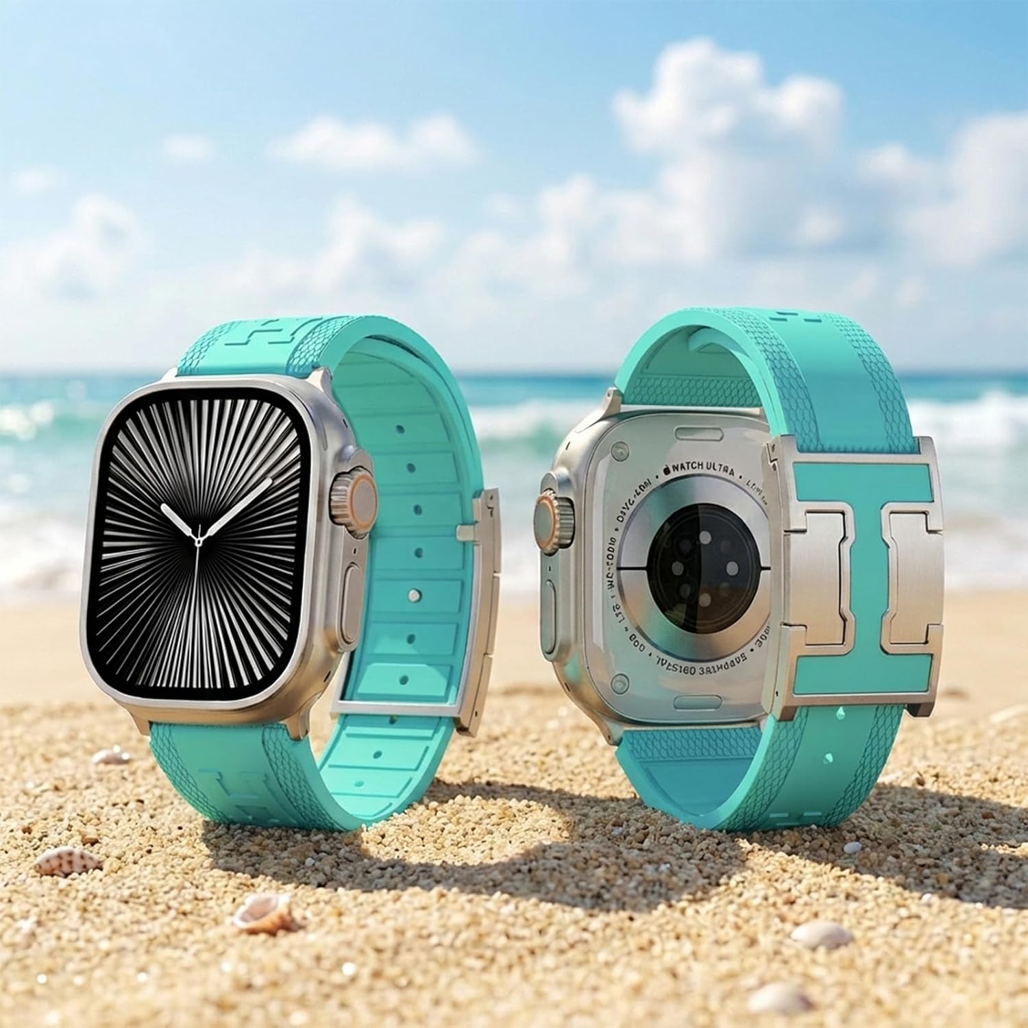 Thumbnail 2 de Sport Silicone Strap for Apple Watch with H‑Shaped Magnetic Buckle (49mm/46mm/45mm/44mm/42mm/41mm/40mm/38mm) – Luxurious Replacement Band