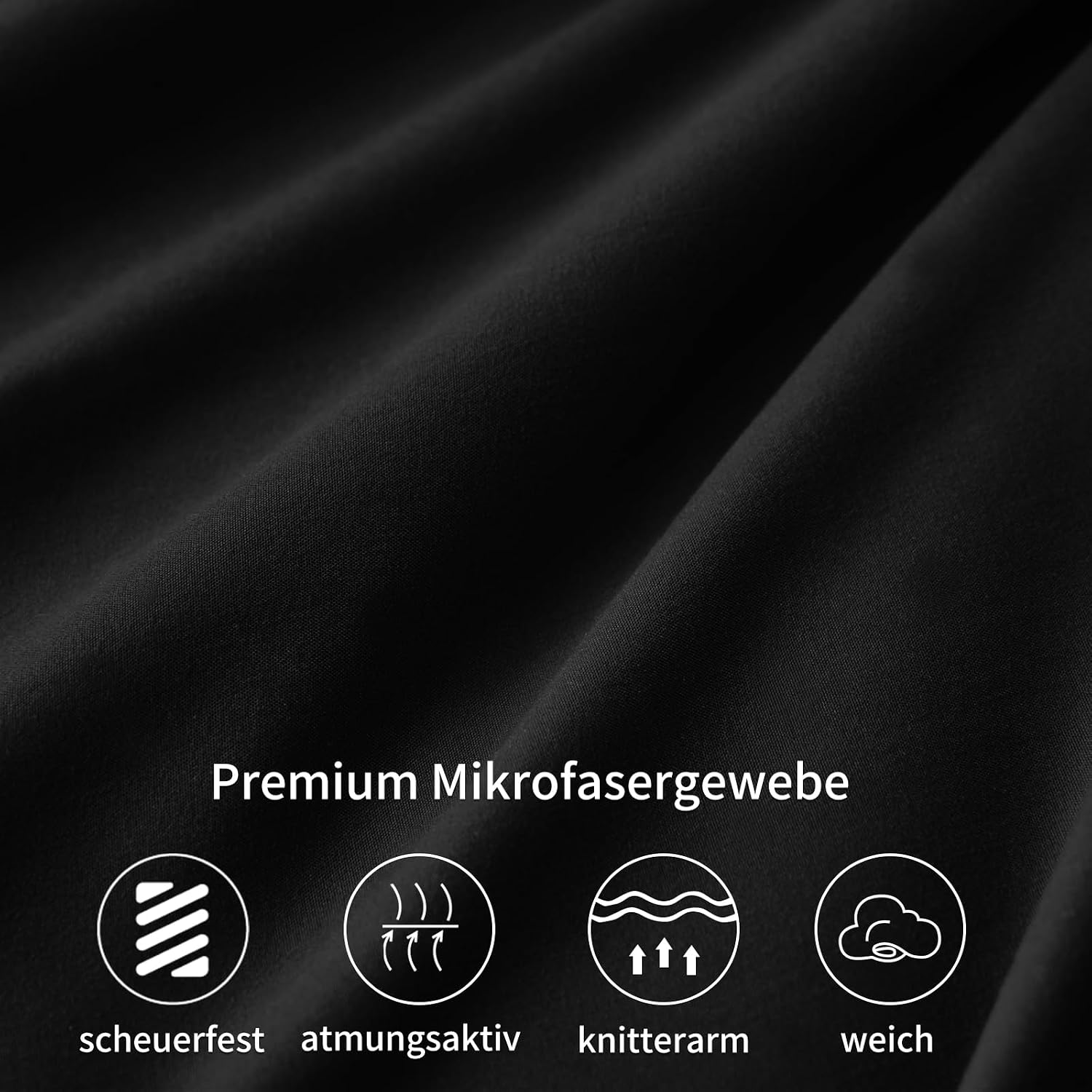 Detalle 1 de RUIKASI Kissenbezug 40 x 80 Schwarz 2er-Set Kissenbezug