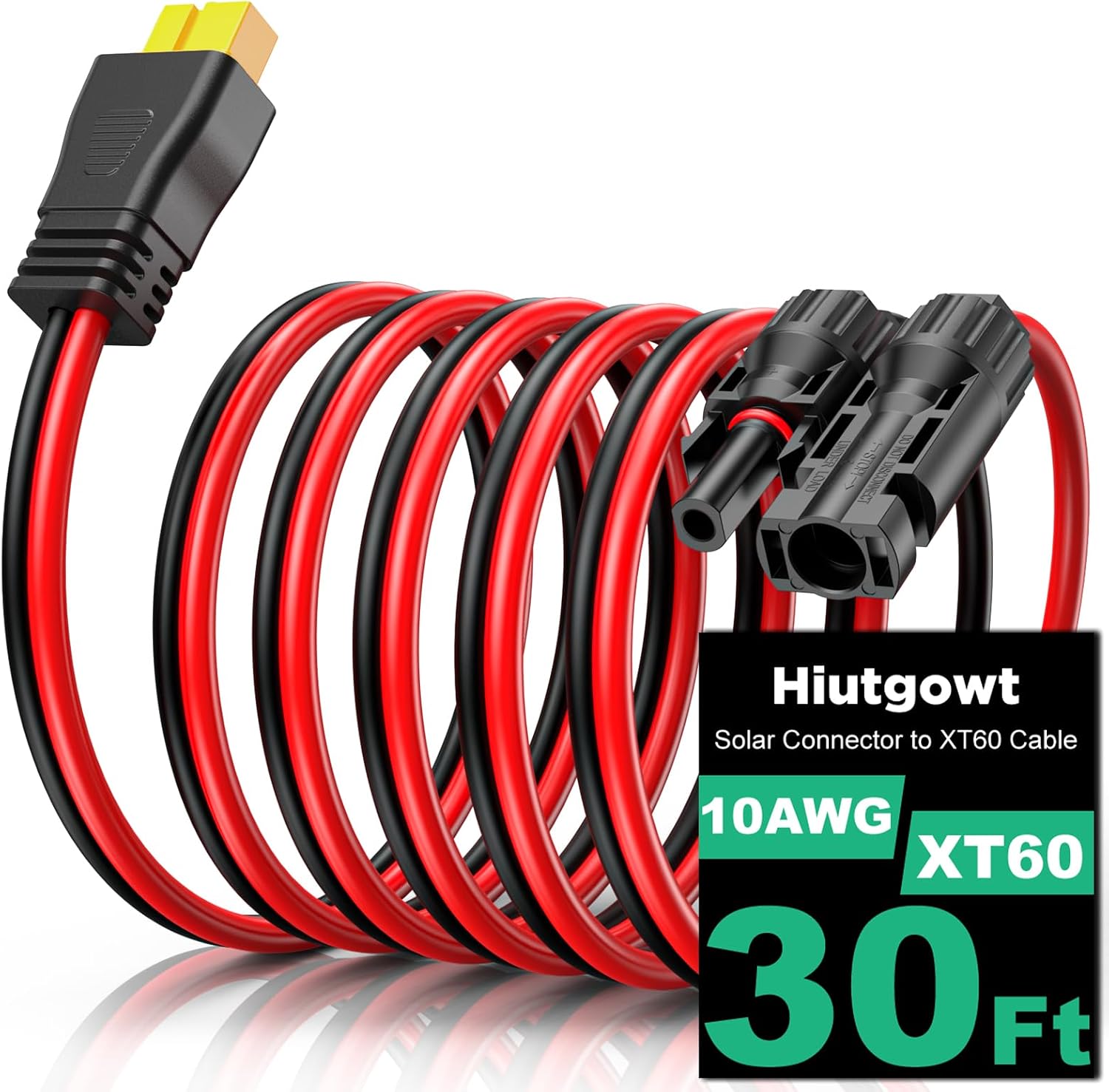 Detalle de Hiutgowt 10awg xt60 Solar Extension Cable, 30 ft, Tinned Copper