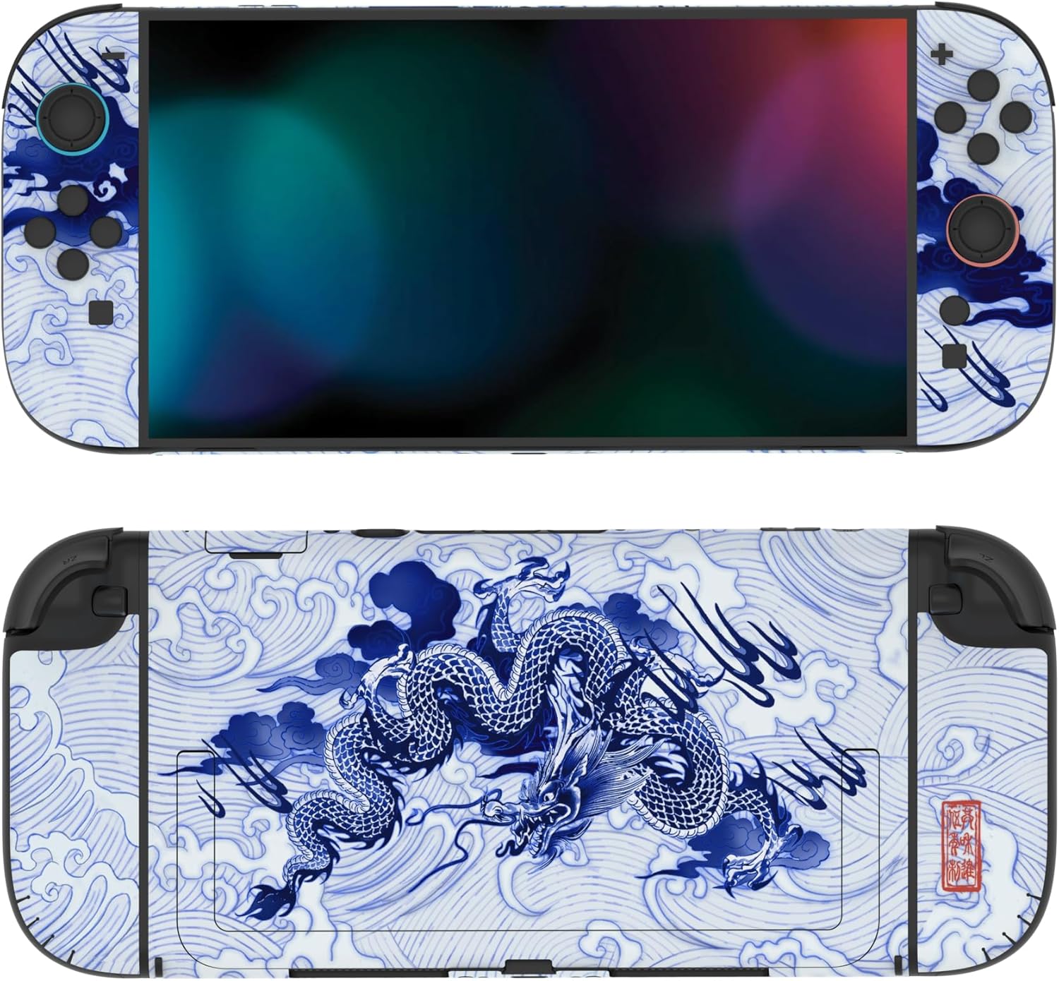 Thumbnail 3 de PlayVital Full Set Protective Skins for Nintendo Switch 2 Console & Joy-Con – Qinghua Porcelain Style