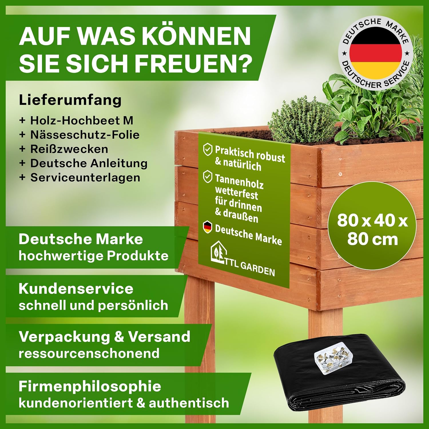 Thumbnail 6 de TTL GARDEN Hochbeet M 80x40x80cm