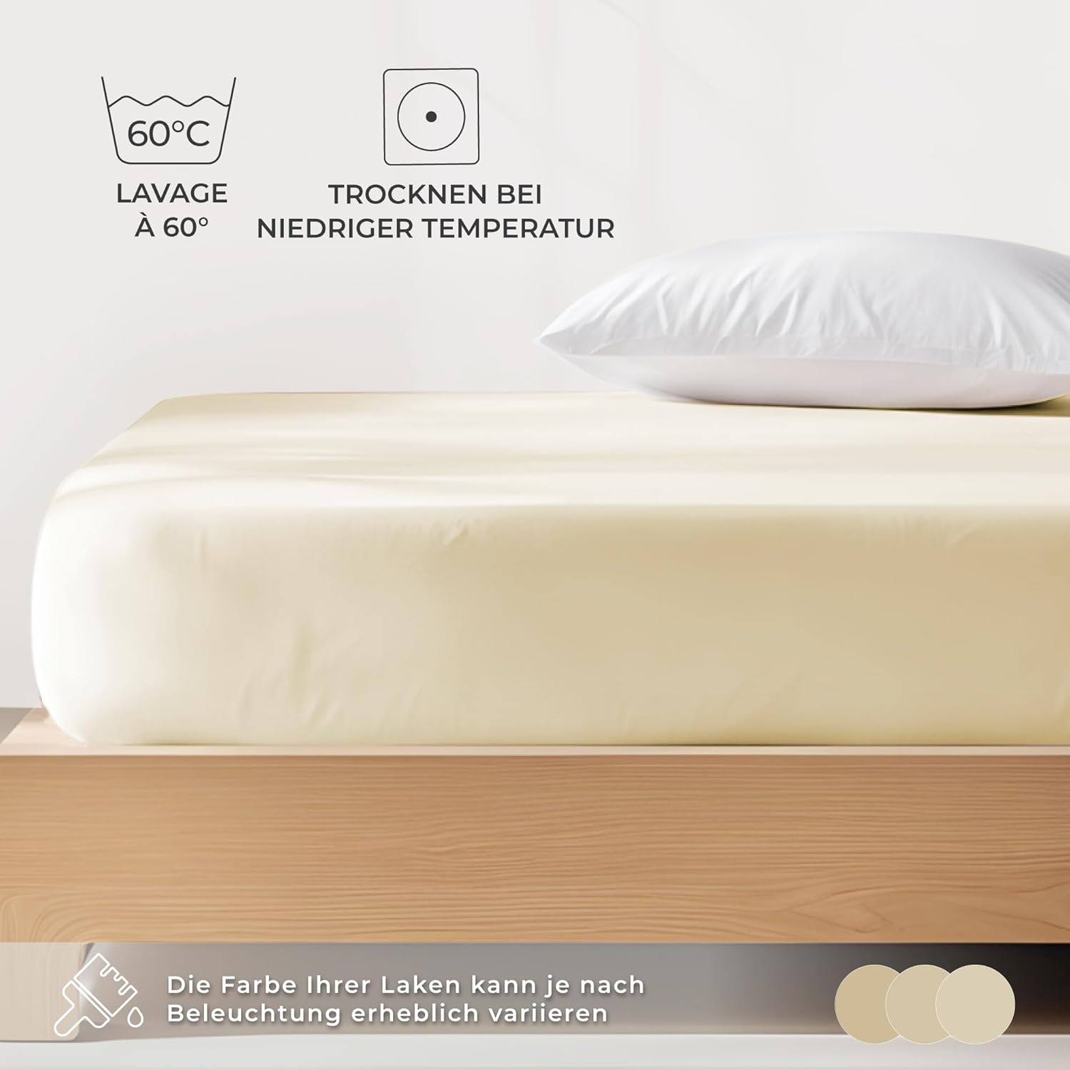 Thumbnail 5 de Dreamzie Premium Spannbettlaken 140x200–160x200 Beige