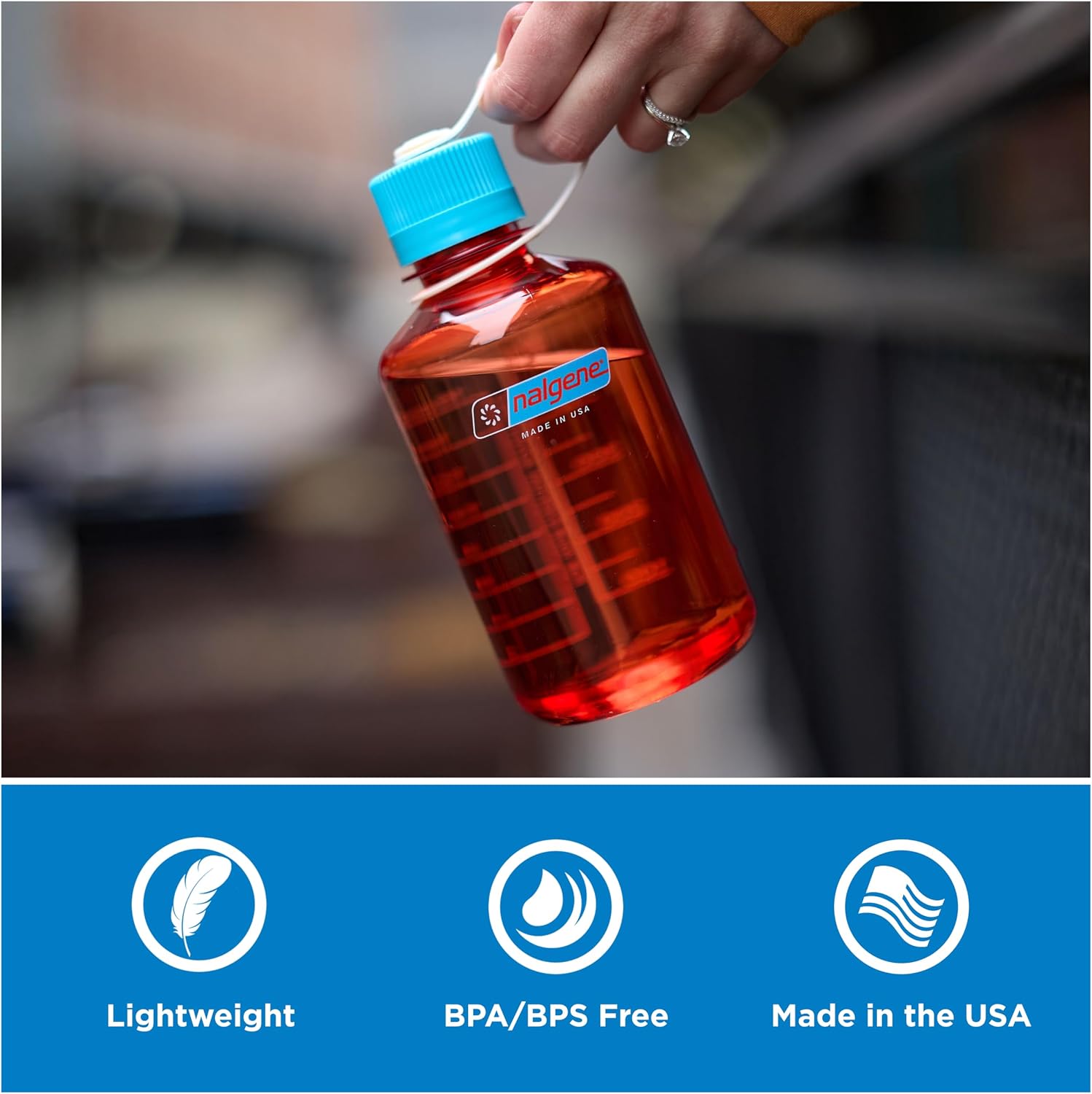Detalle 2 de Nalgene SUSTAIN-NM-16OZ 16 oz Narrow-Mouth Water Bottle, Mocha