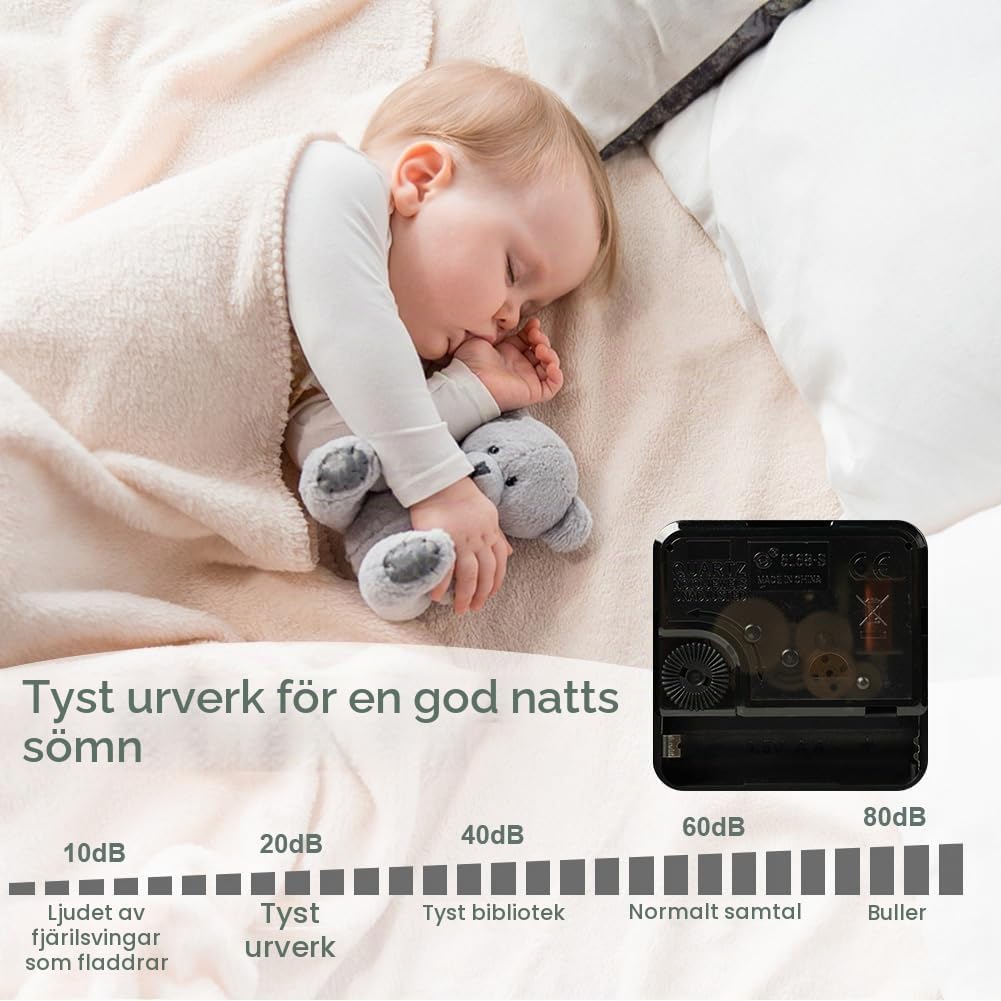 Detalle 1 de Aolso 5720792 väggklocka, 20 cm, tyst kvartsur i grönt