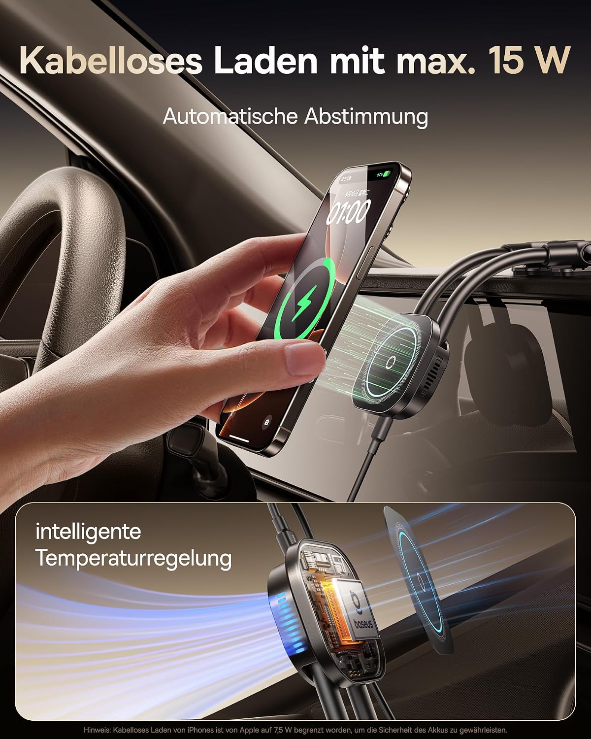 Detalle de Baseus 15W C03s Pro Handyhalterung Auto MagSafe