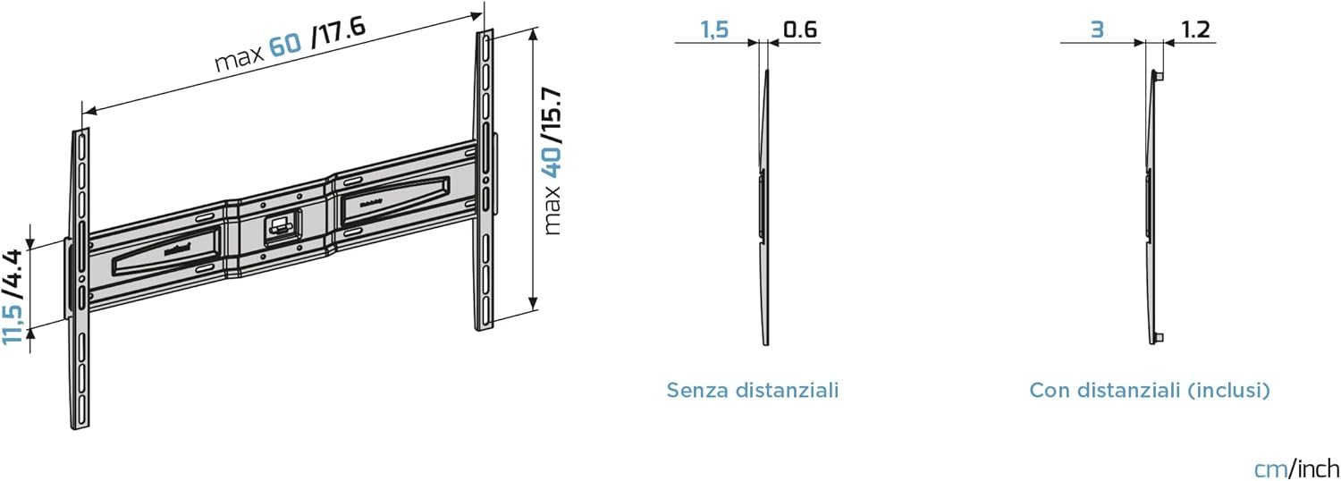 Detalle de Meliconi Slimstyle Plus 600 S Soporte TV Pared 50-86"