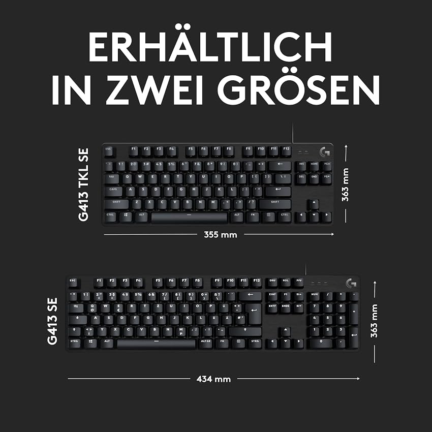 Detalle 2 de Logitech G413 TKL SE Teclado mecánico compacto QWERTZ ⌨