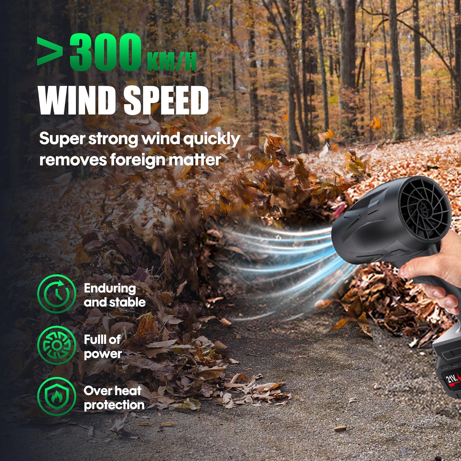Detalle de DAILYLIFE Electric Cordless Leaf Blower 130 MPH ๐