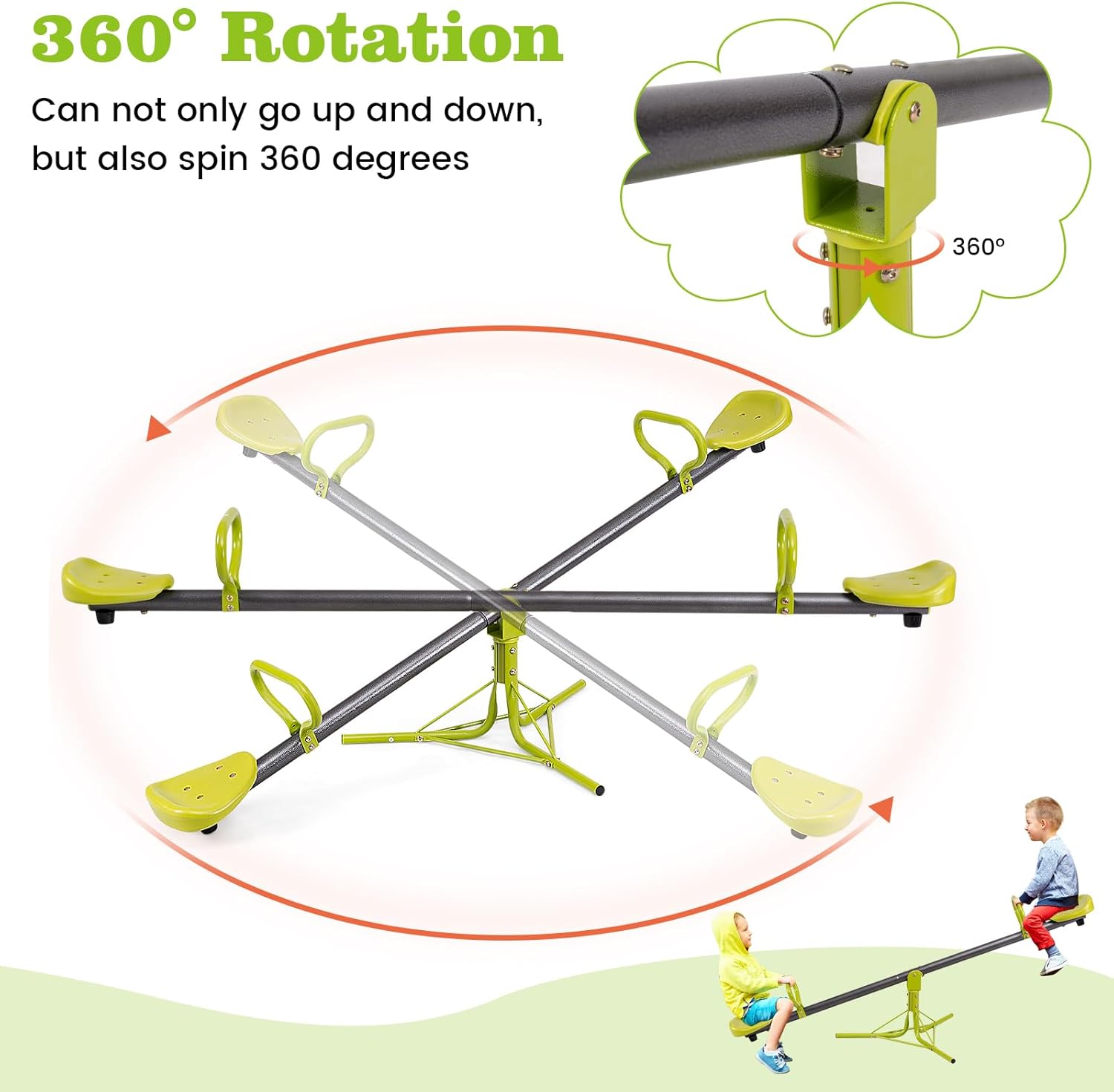 Detalle de Costzon Teeter Totter Seesaw for Kids Outdoor — 360° Swivel Seesaw Playground Equipment for Toddlers