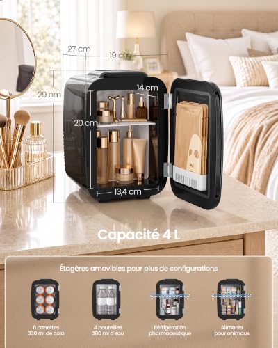 Thumbnail 6 de SONGMICS ERF001B101 mini réfrigérateur portable 4 L, chaud et froid, 25 dB