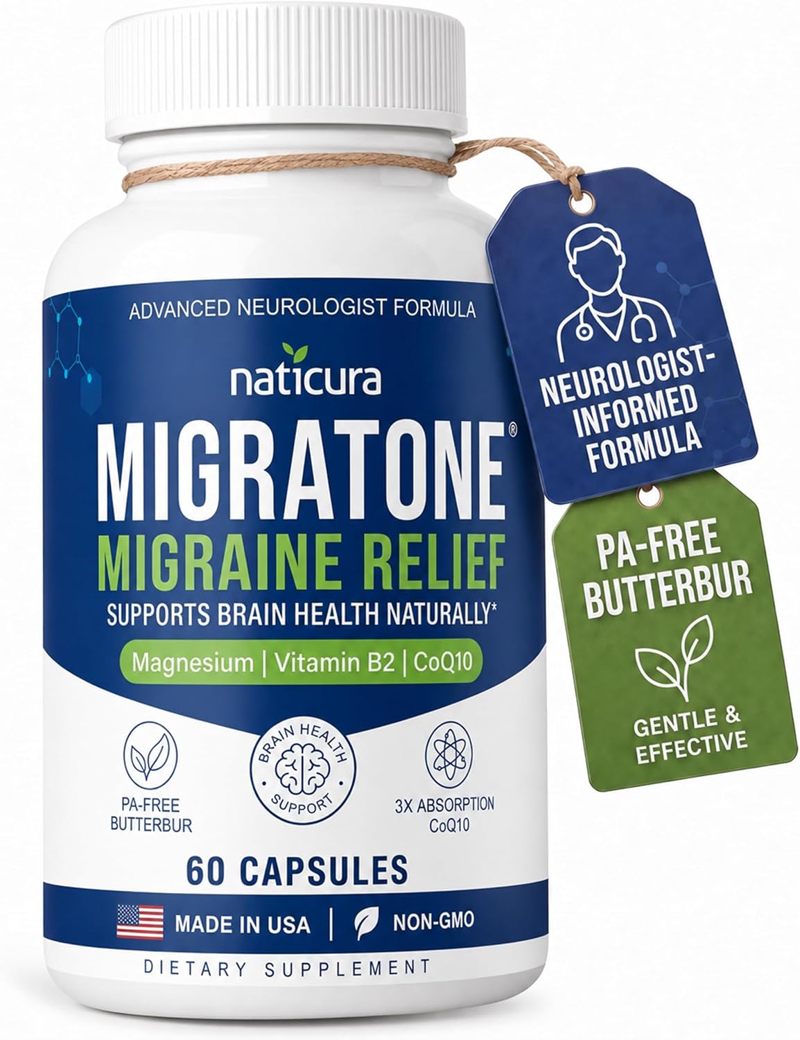 Detalle de Naticura Migraine Support Supplement, 60 Capsules